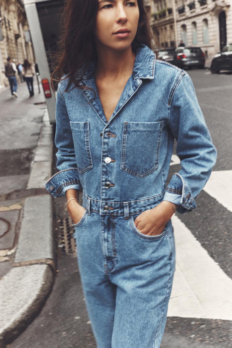 Z1975 LONG SLEEVE DENIM JUMPSUIT
