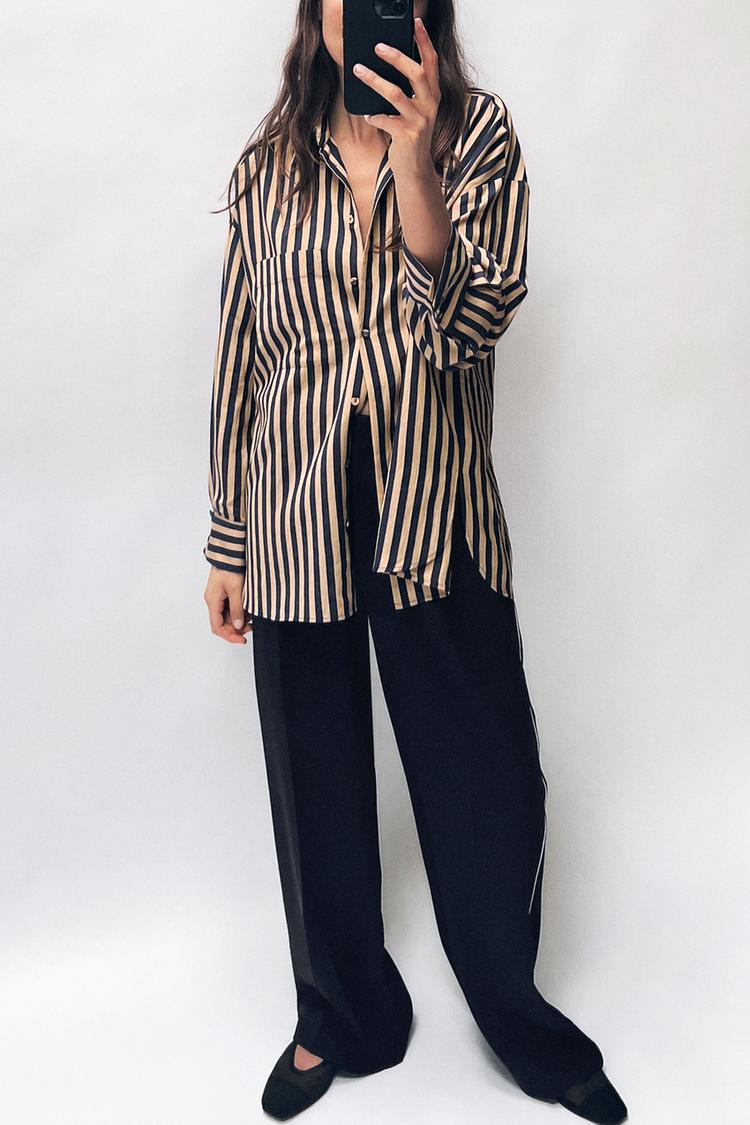 PANTS WITH CONTRASTING PIPING