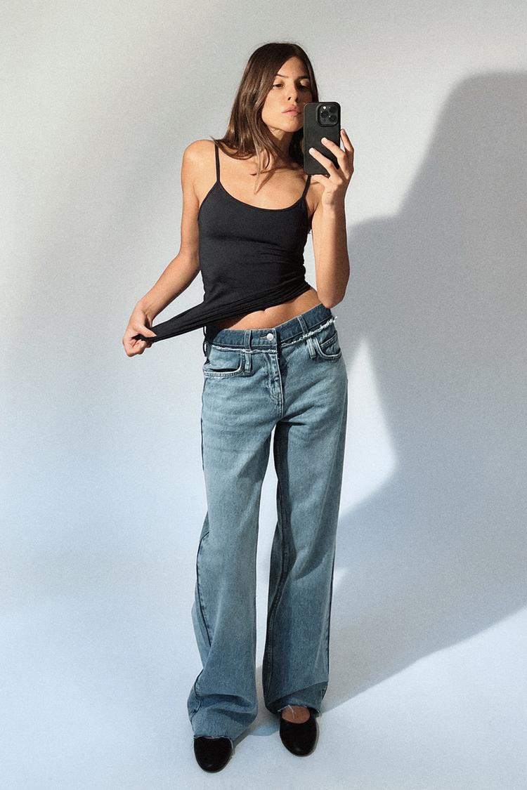 FULL LENGTH HIGH WAIST DOUBLE WAIST Z1975 STRAIGHT LEG JEANS