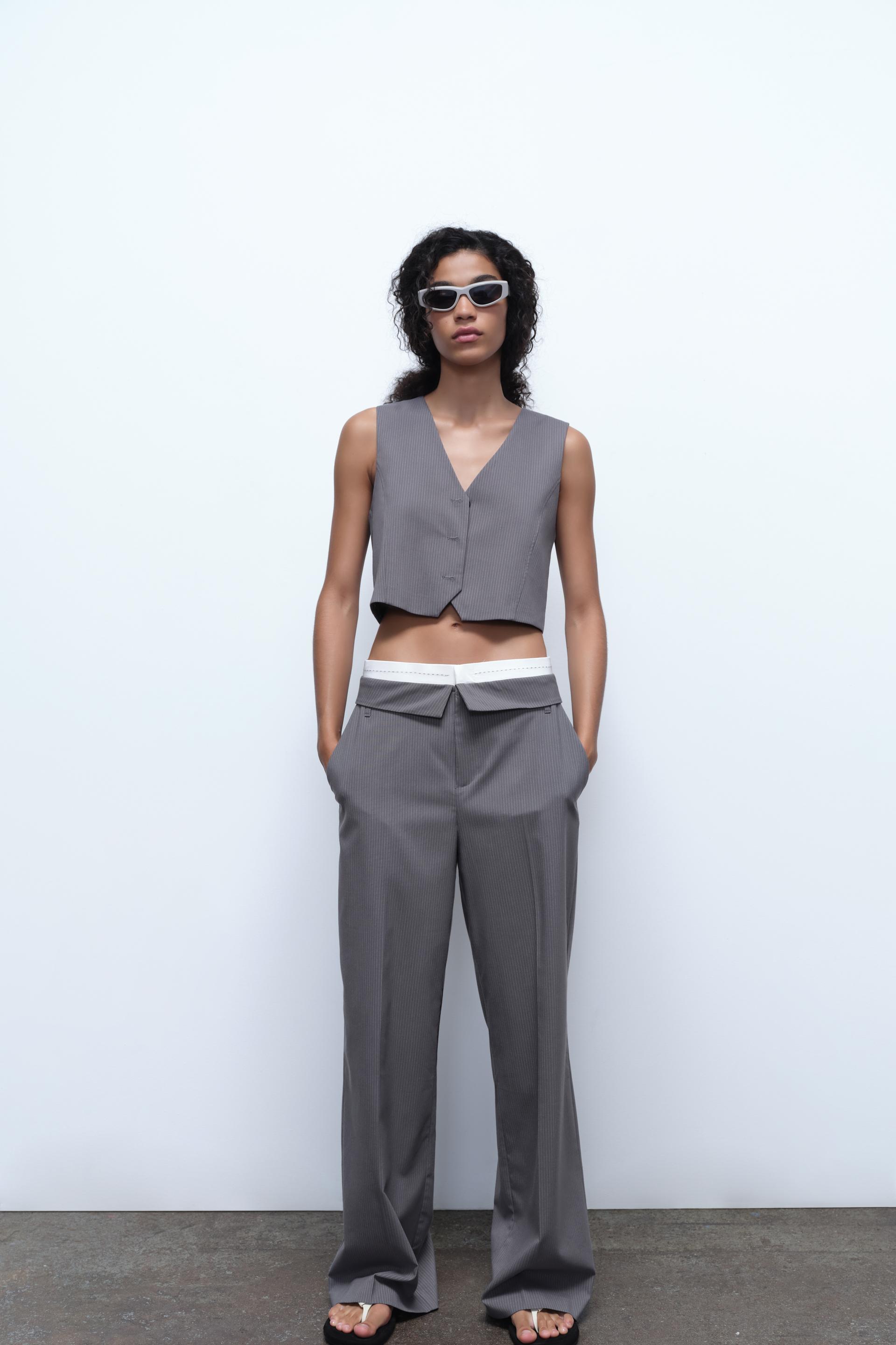 PINSTRIPE WAISTCOAT Light grey ZARA Spain