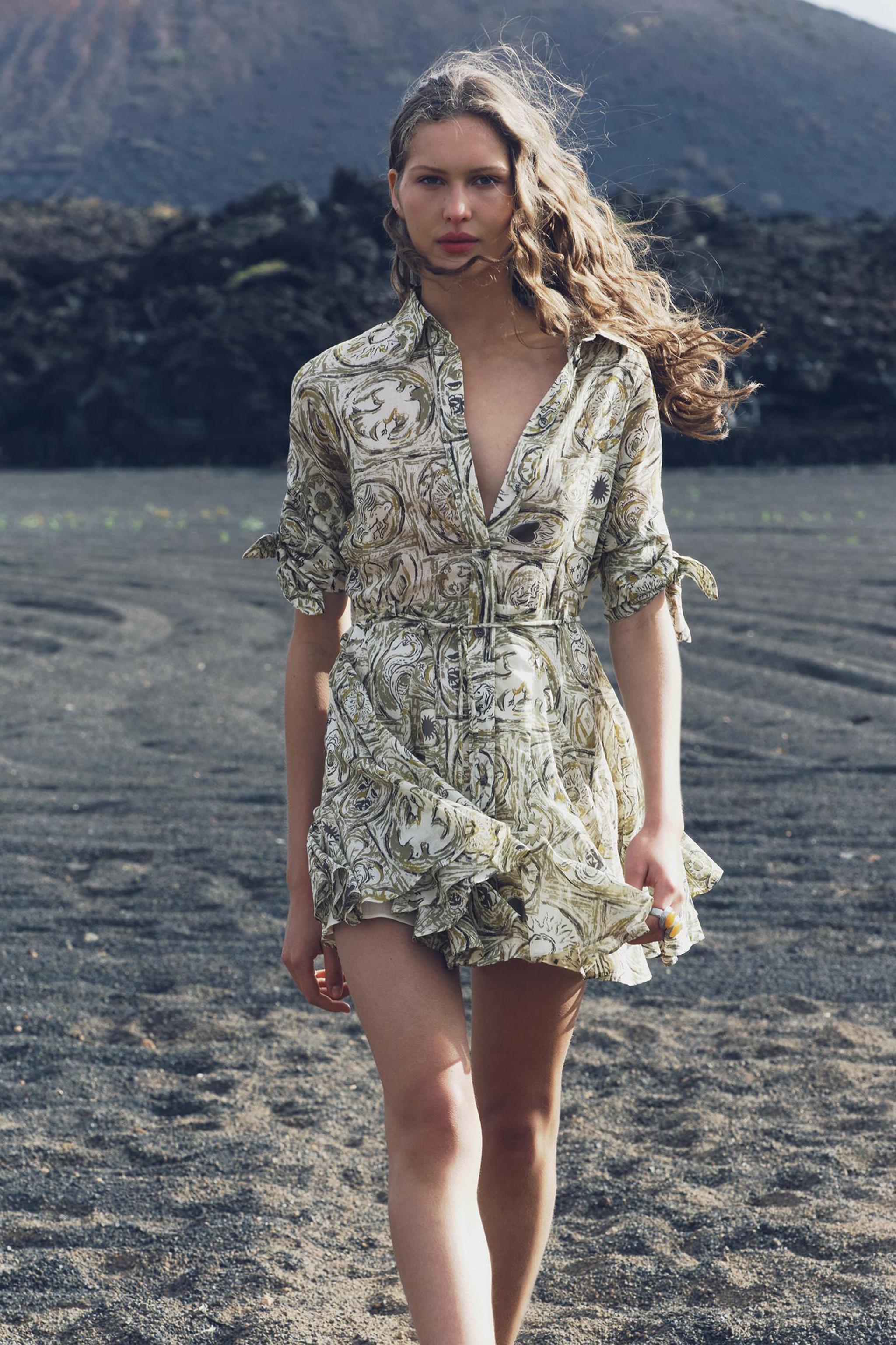 PRINTED SHORT DRESS ZW COLLECTION
