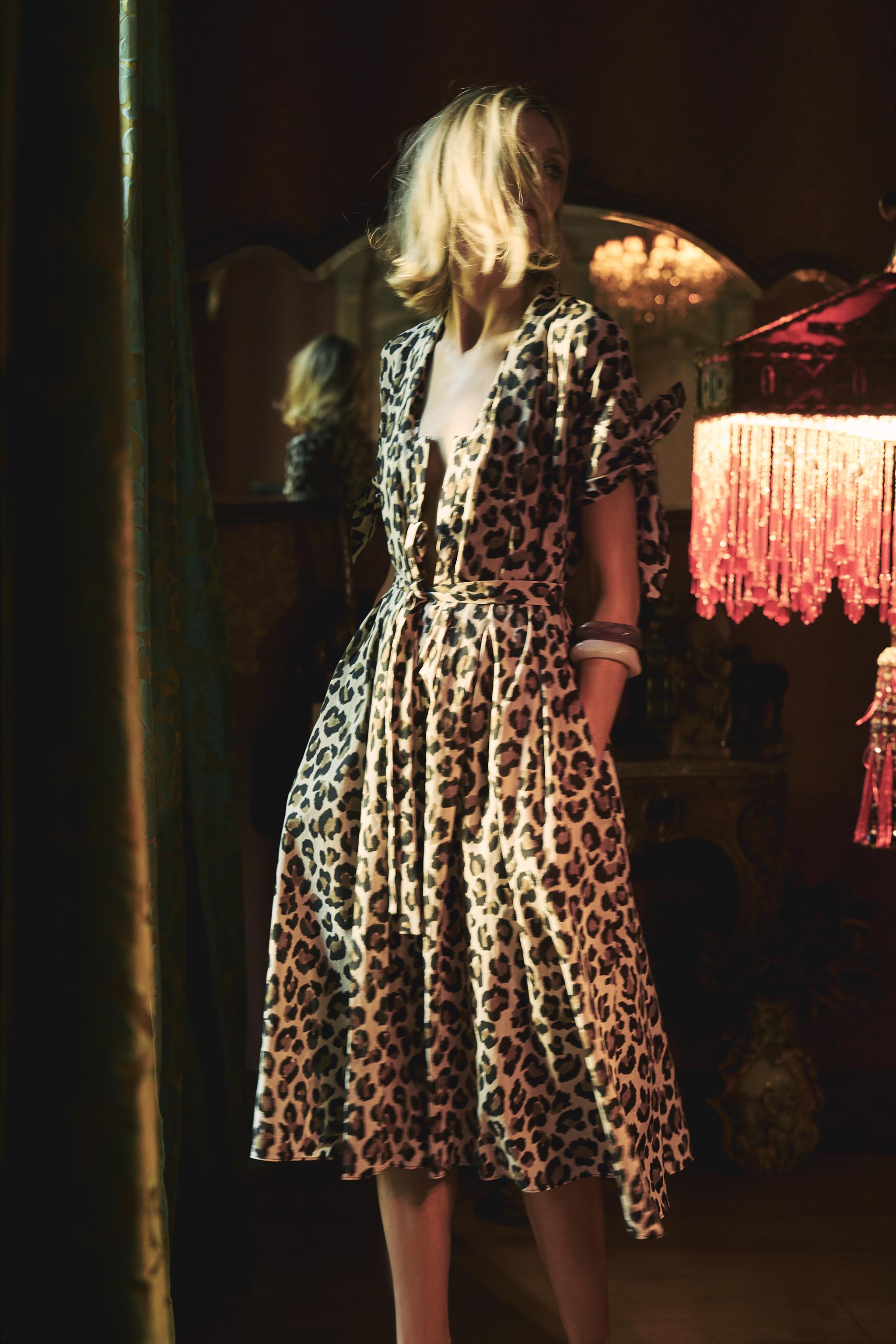 ANIMAL PRINT SHIRT DRESS ZW COLLECTION