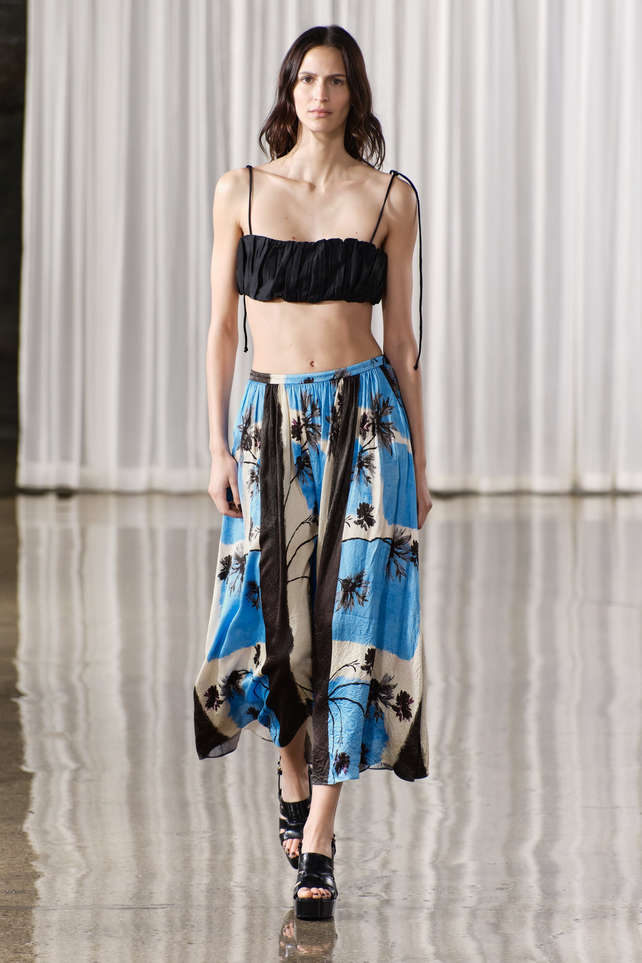 WRINKLED PRINTED SKIRT ZW COLLECTION