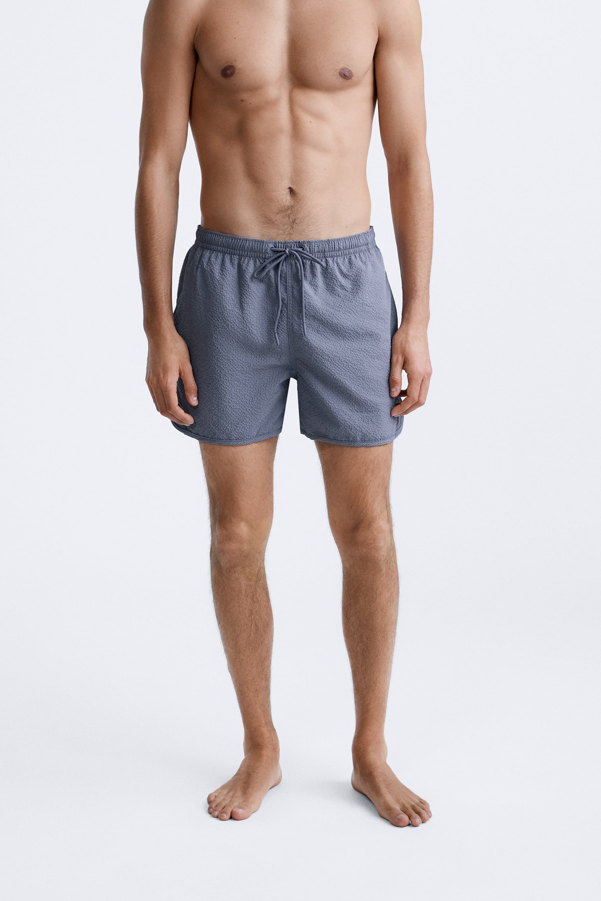 SQUARE TEXTURED SWIMMING TRUNKS