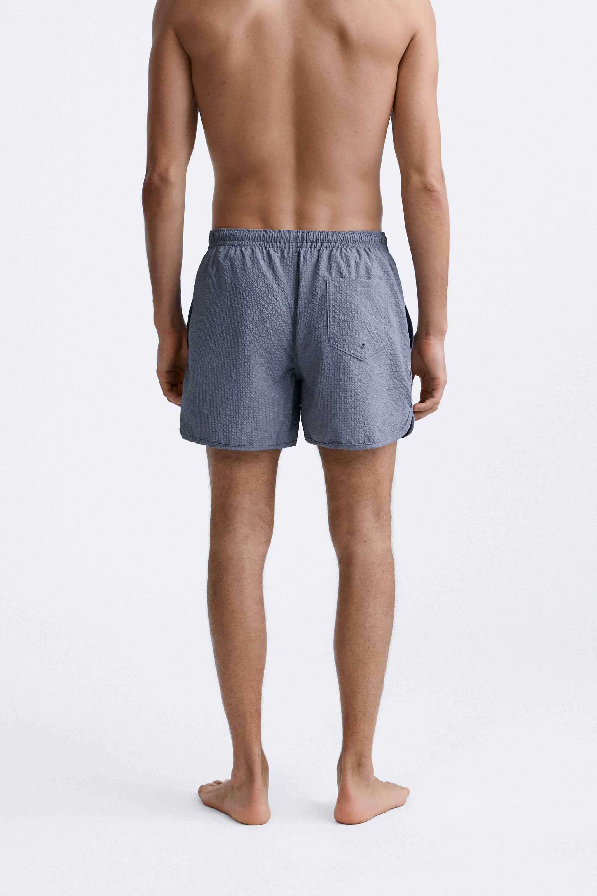 SQUARE TEXTURED SWIMMING TRUNKS
