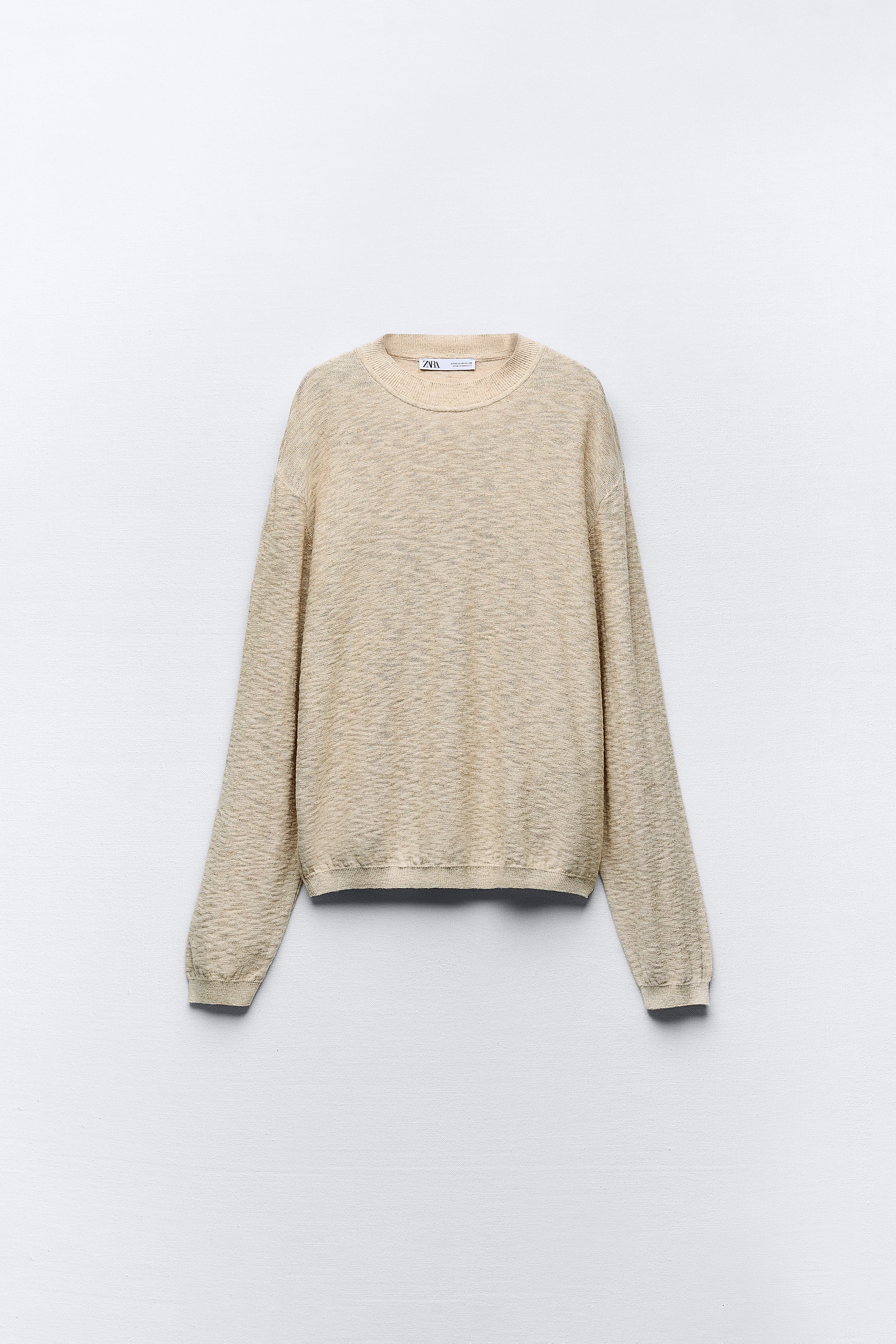 BASIC COTTON AND LINEN BLEND SWEATER
