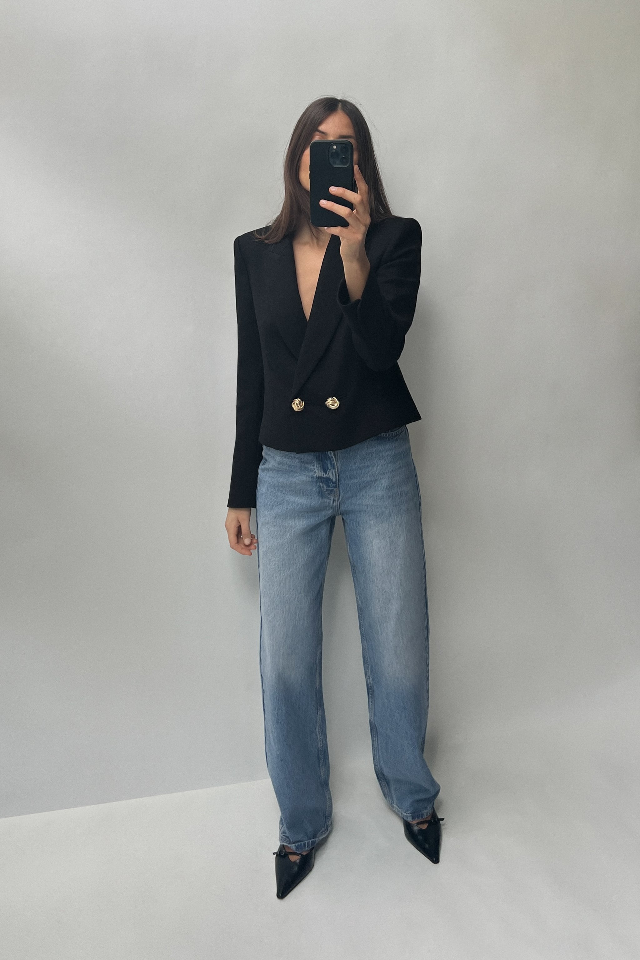 DOUBLE BREASTED CROPPED BLAZER