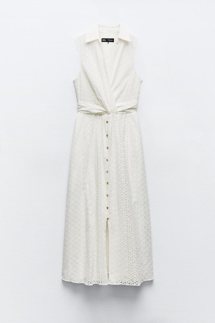 OPENWORK EMBROIDERED DRESS