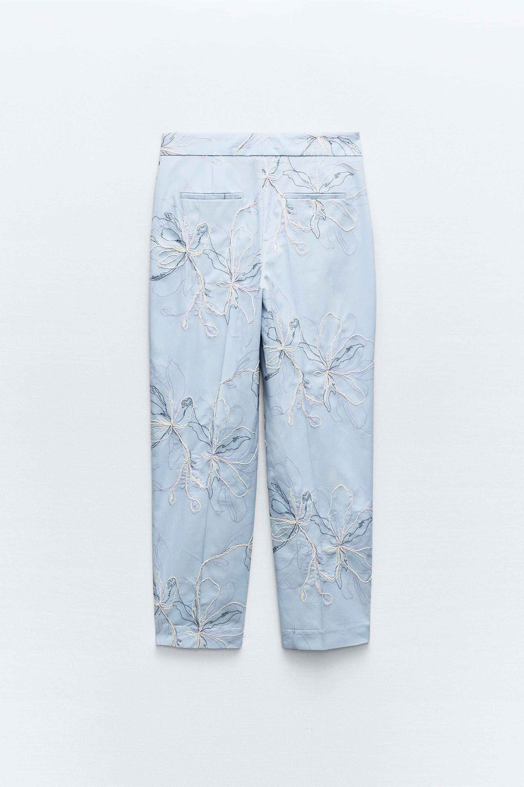 EMBROIDERED ANKLE PANTS