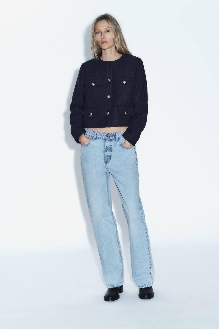 CROPPED JACKET WITH FLAPS