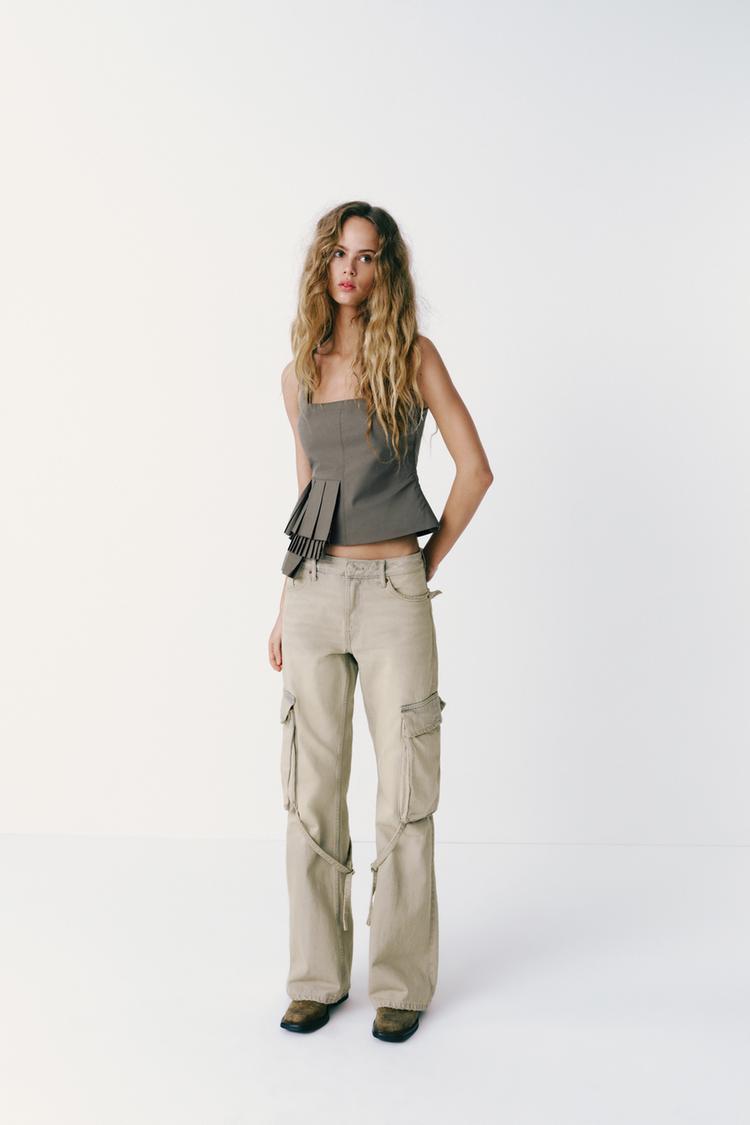 RUFFLED GABARDINE TOP