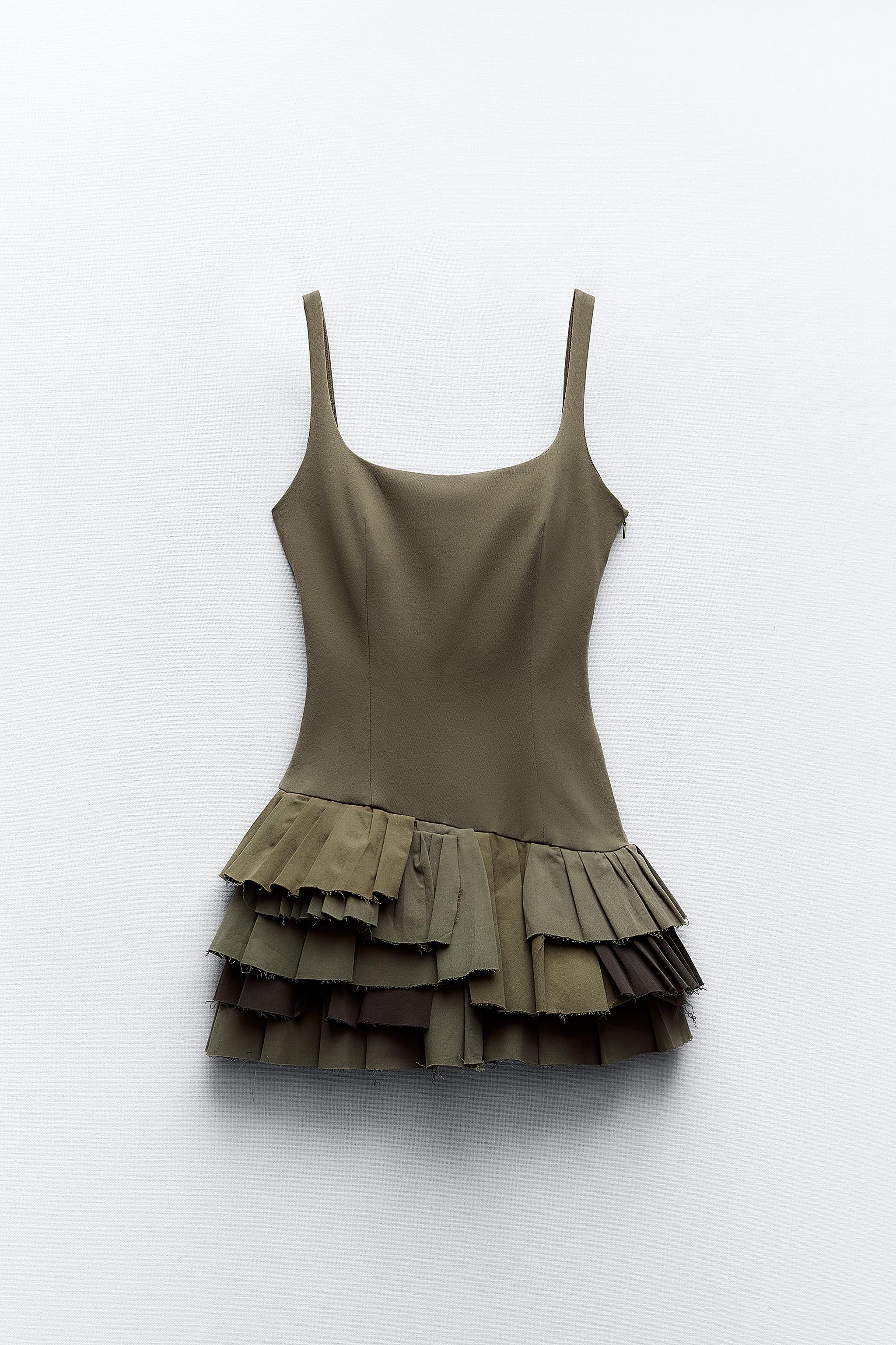 Zara MIXED BOX PLEAT SHORT JUMPSUIT DRESS | Mall of America®