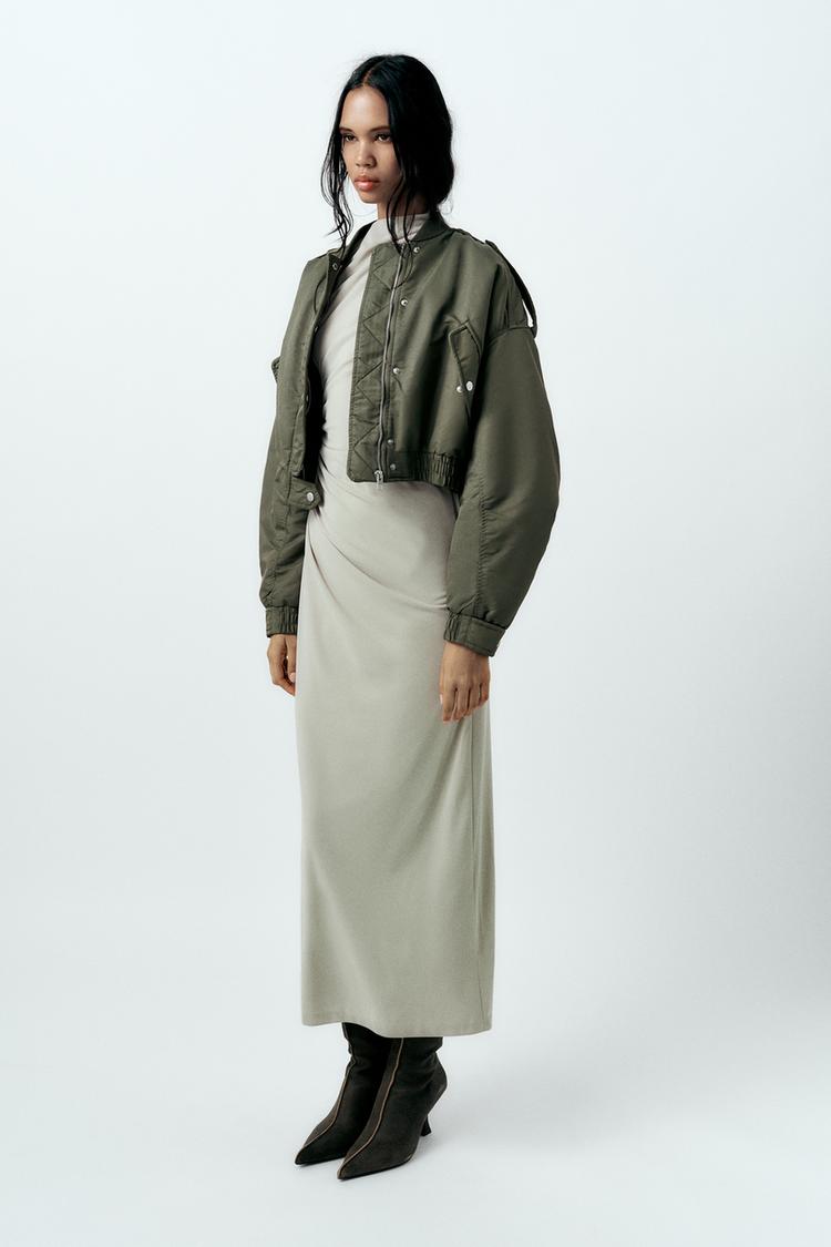 DRAPED MIDI DRESS