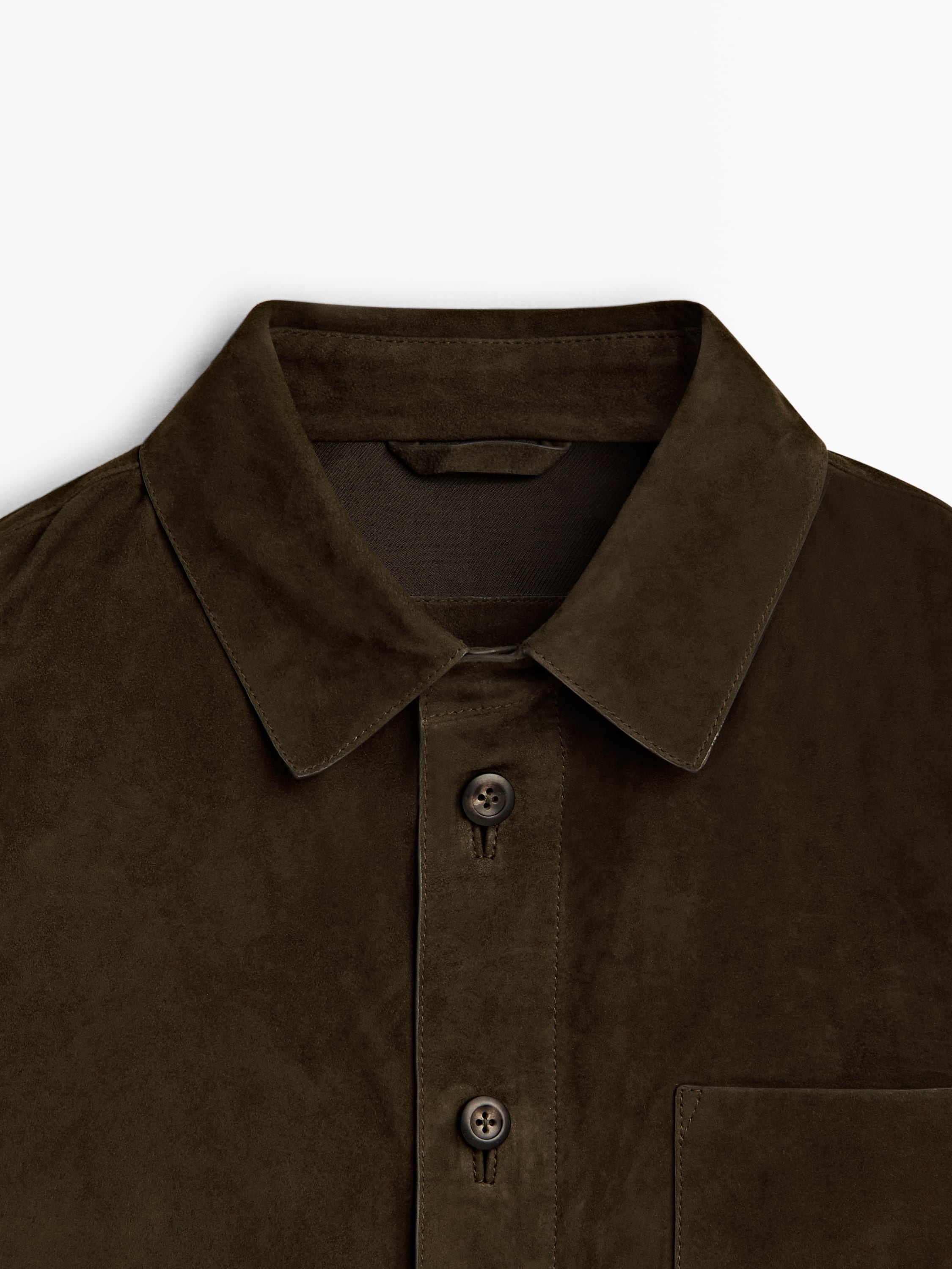Suede shirt with chest pocket