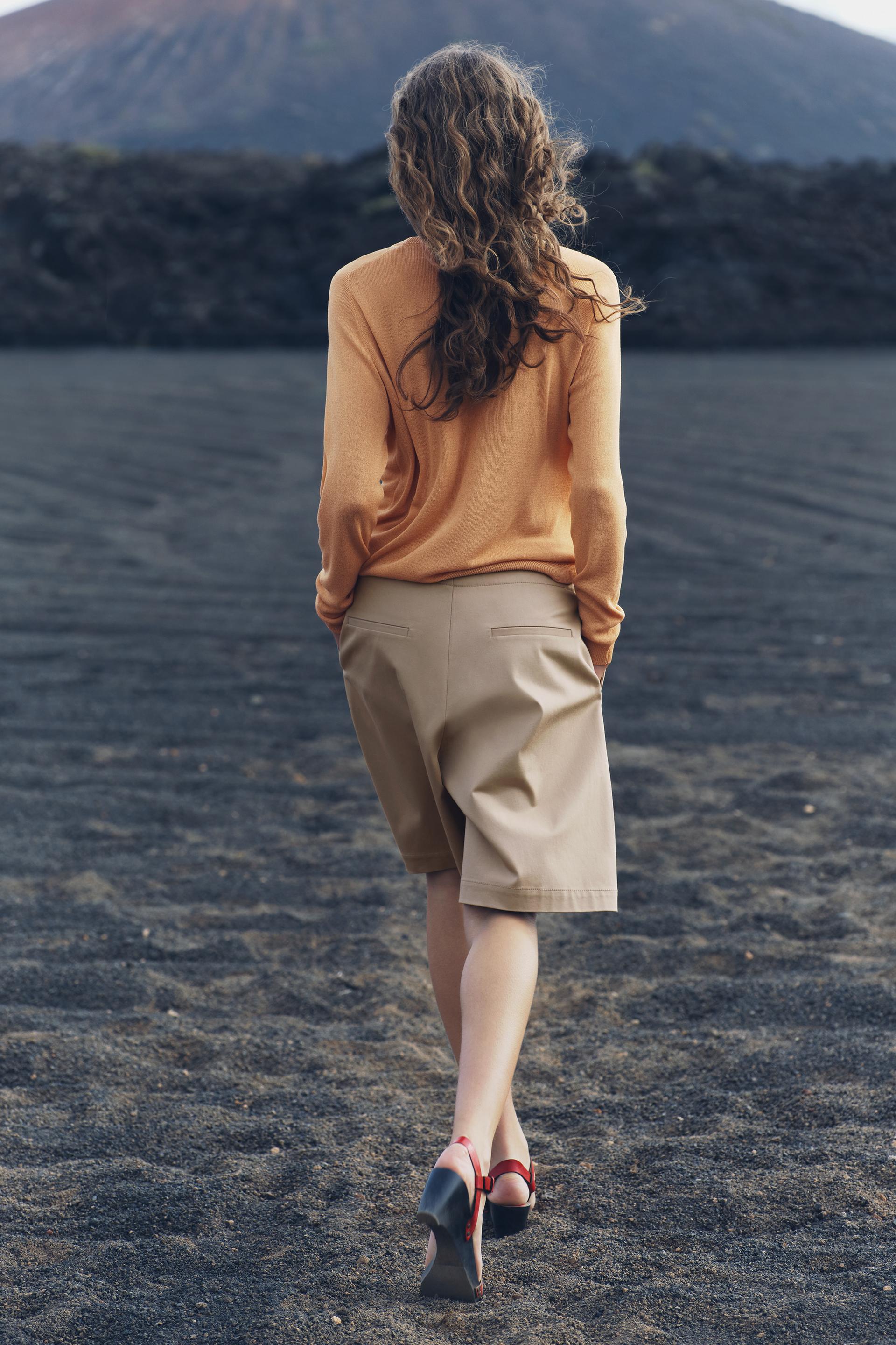 Zara Basic Fine Knit Metallic Thread Sweater International Shipping