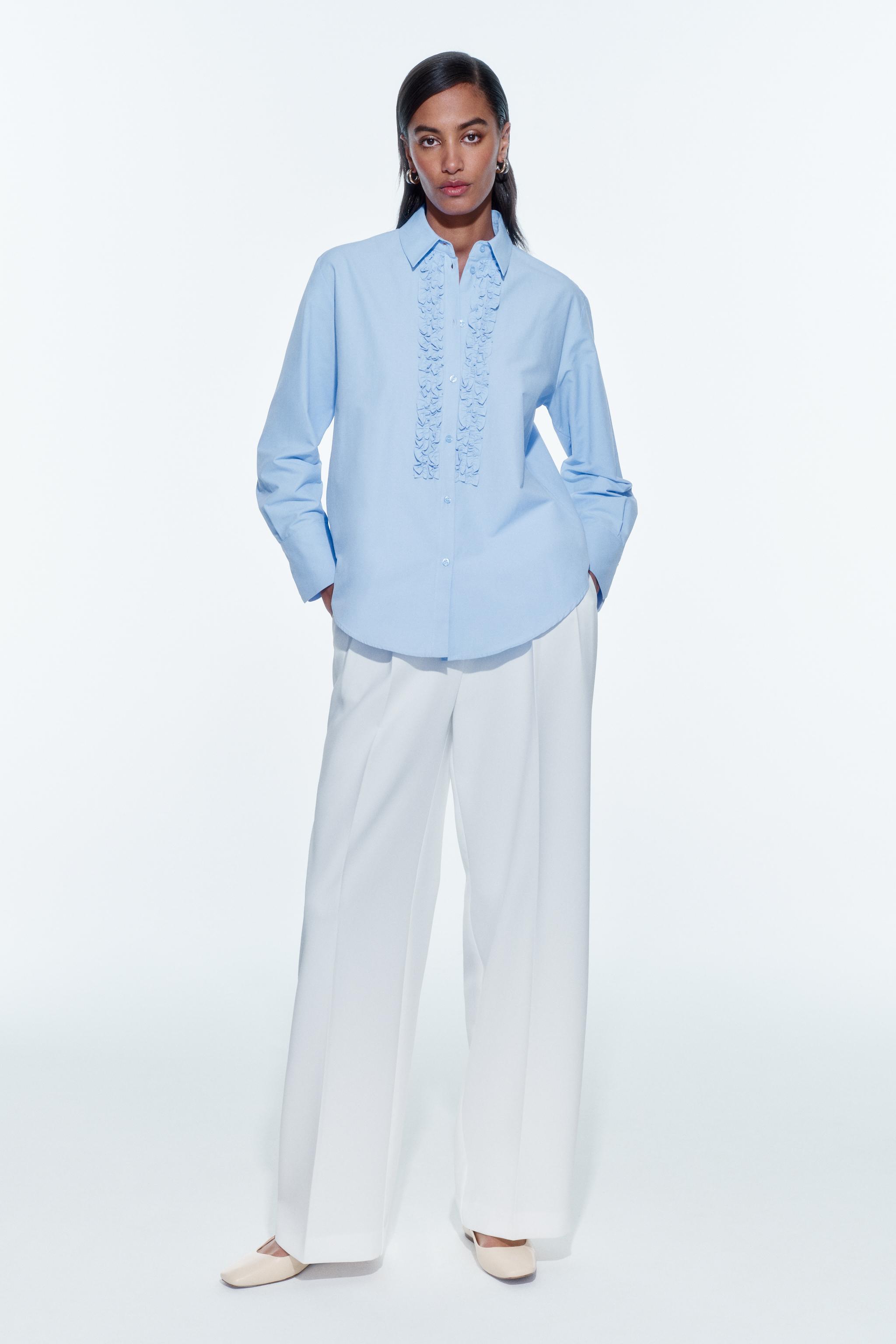 FRILLY POPLIN SHIRT