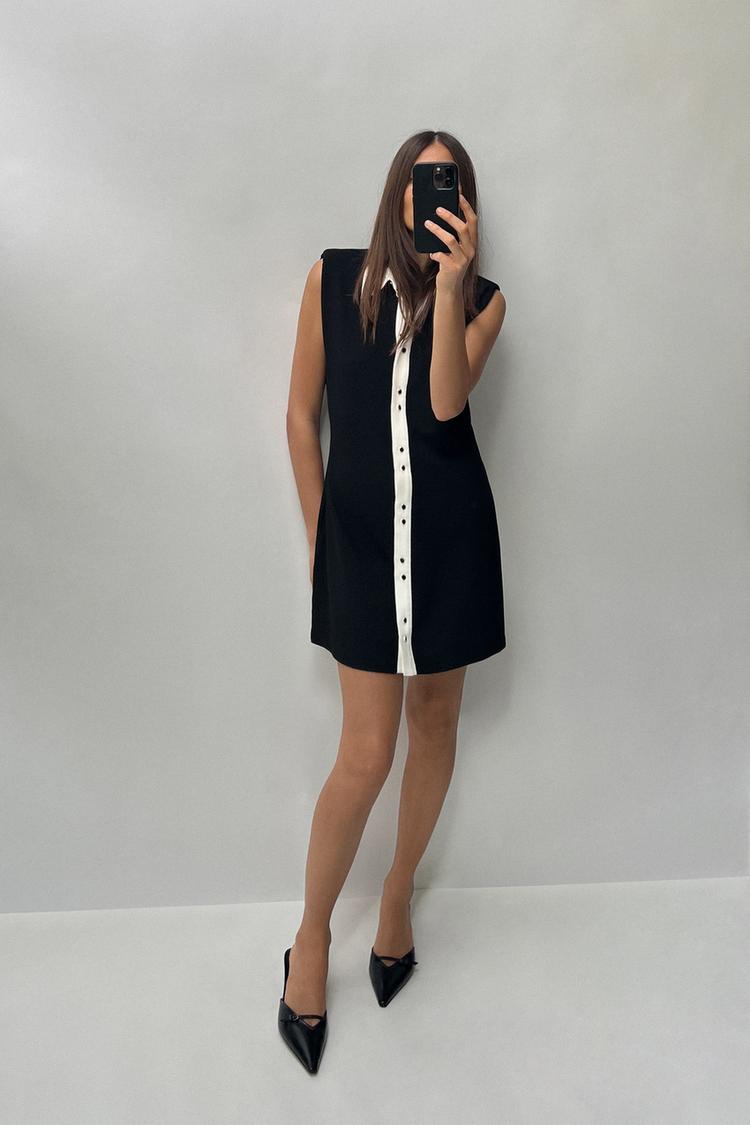 SLEEVELESS CREPE DRESS