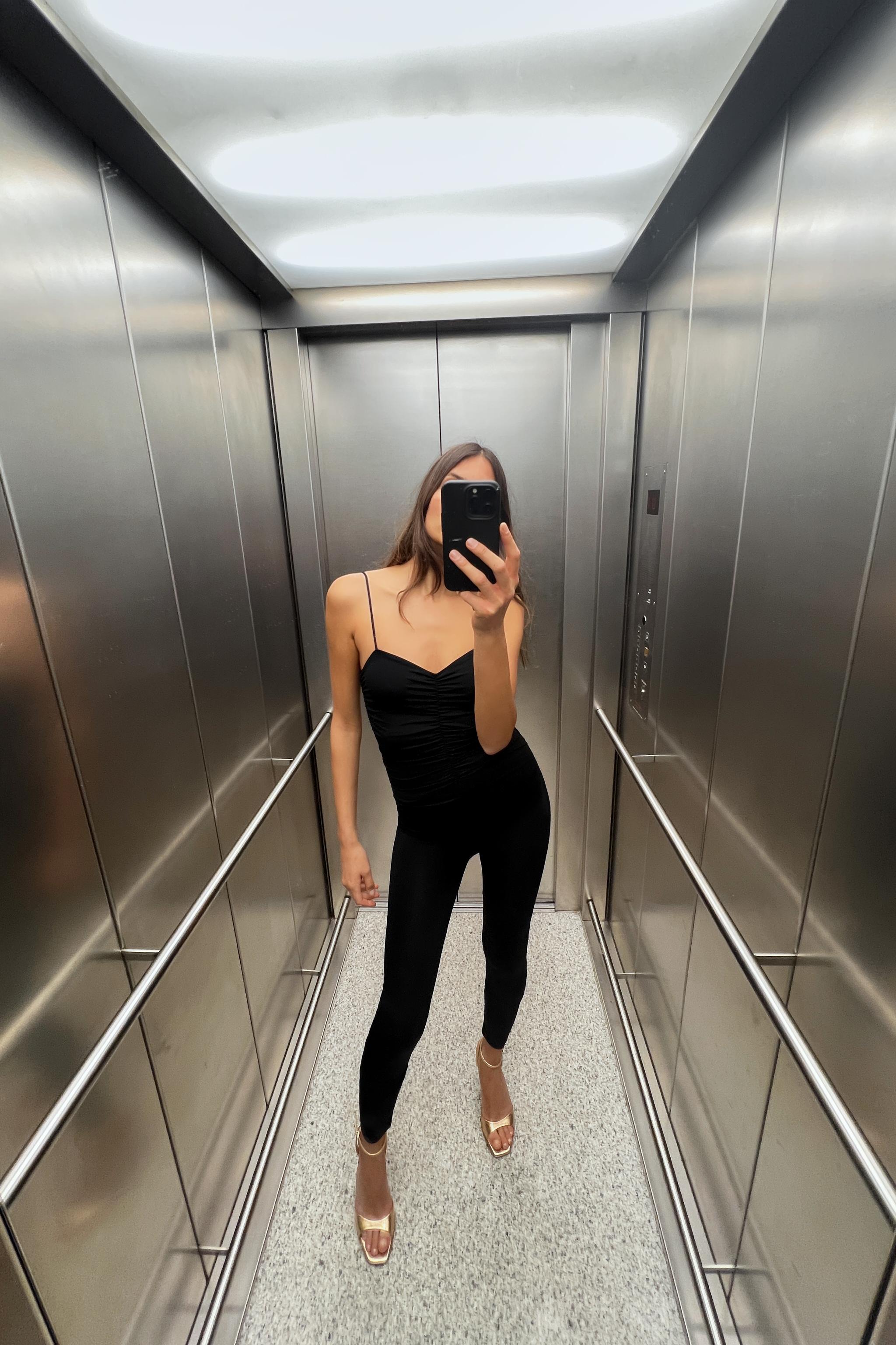 LONG POLYAMIDE RUCHED JUMPSUIT