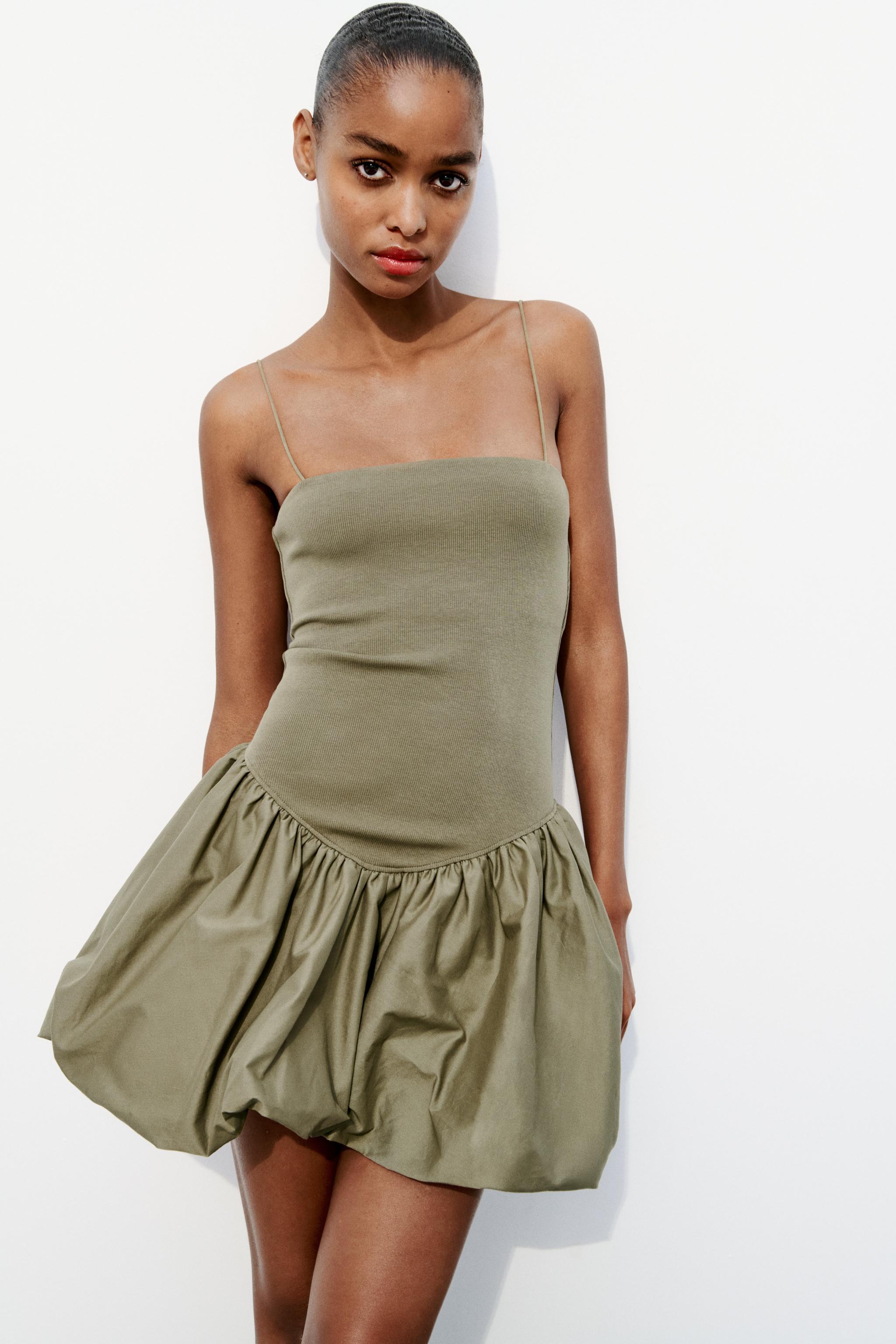 Compare MIXED RIB POPLIN BALLOON DRESS | Mall of America®