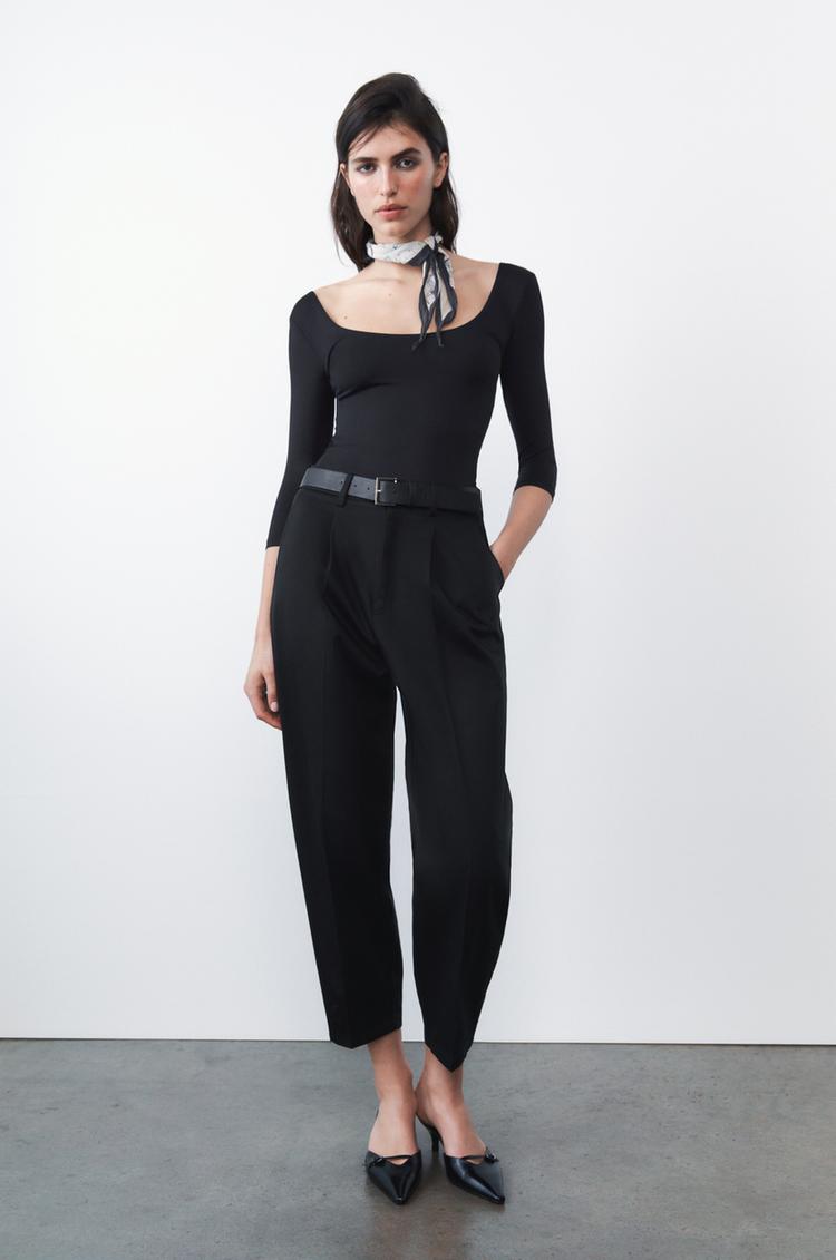 BELTED CHINO PANTS