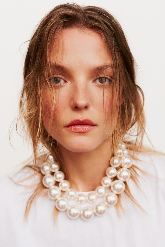 Zara pearl necklace clearance