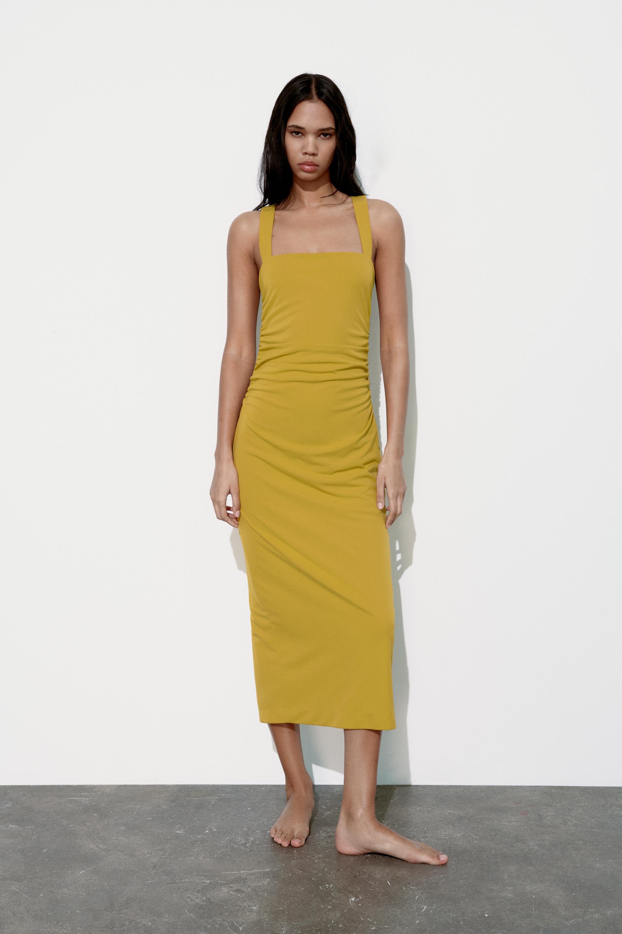 DRAPED OPEN BACK DRESS
