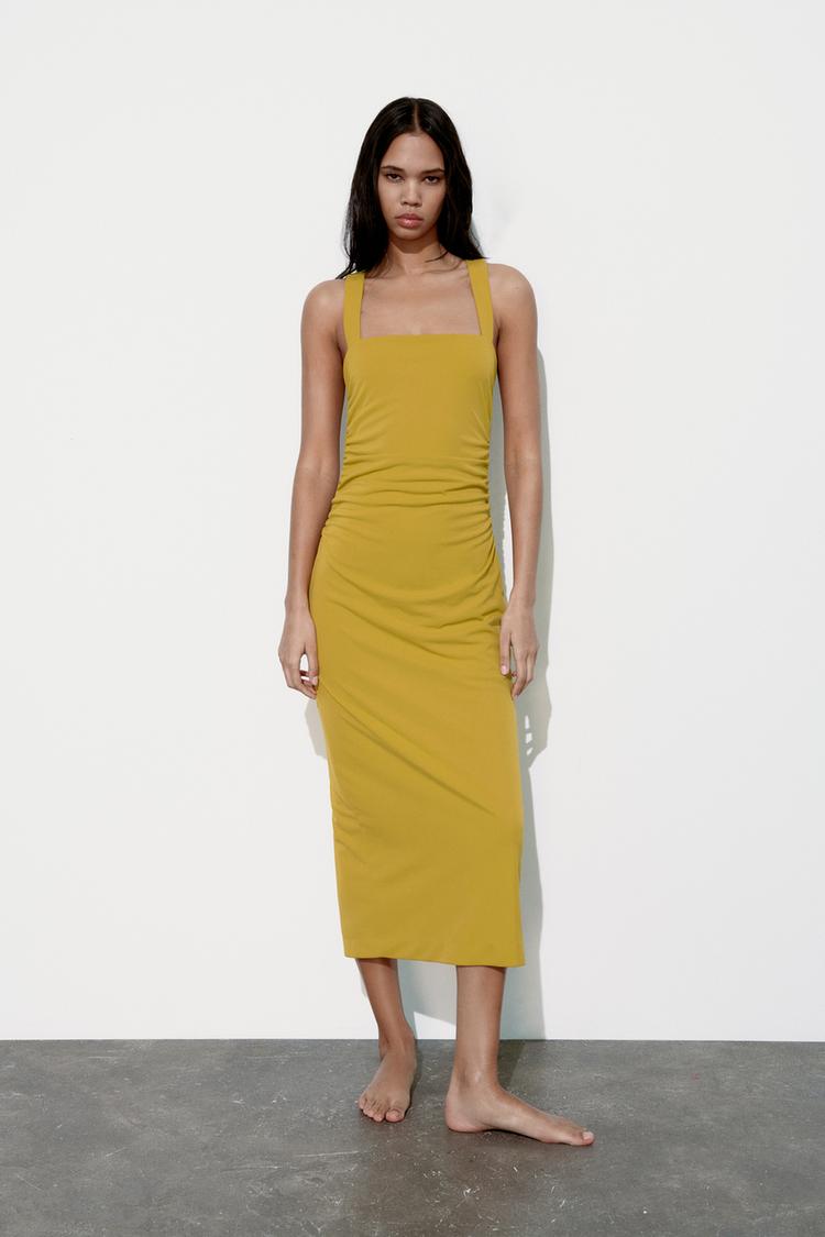 DRAPED OPEN BACK DRESS