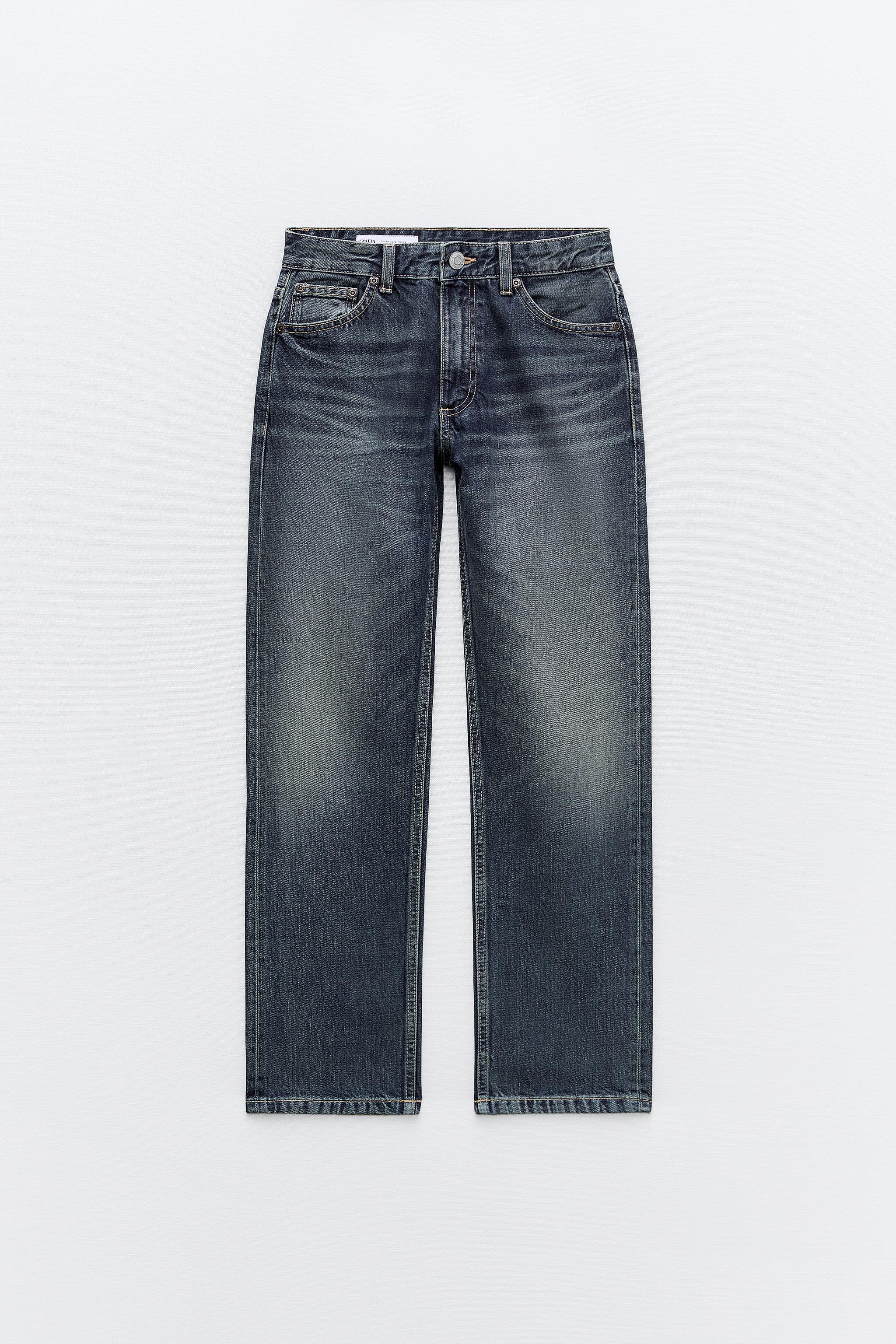 EXTRA LONG MID-RISE TRF STRAIGHT LEG METALLIC JEANS