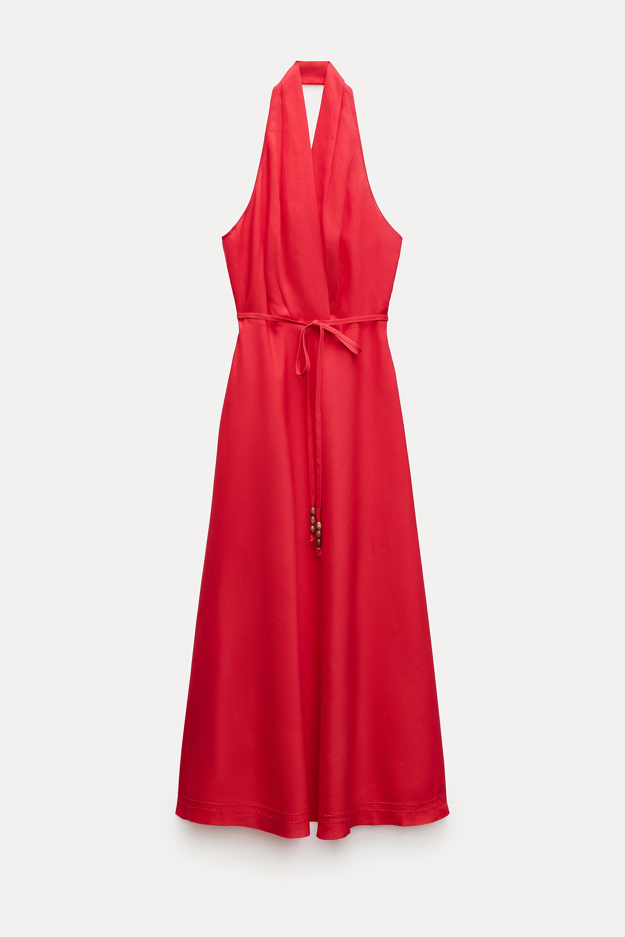 Zara ZW COLLECTION MIDI HALTER DRESS | Square One