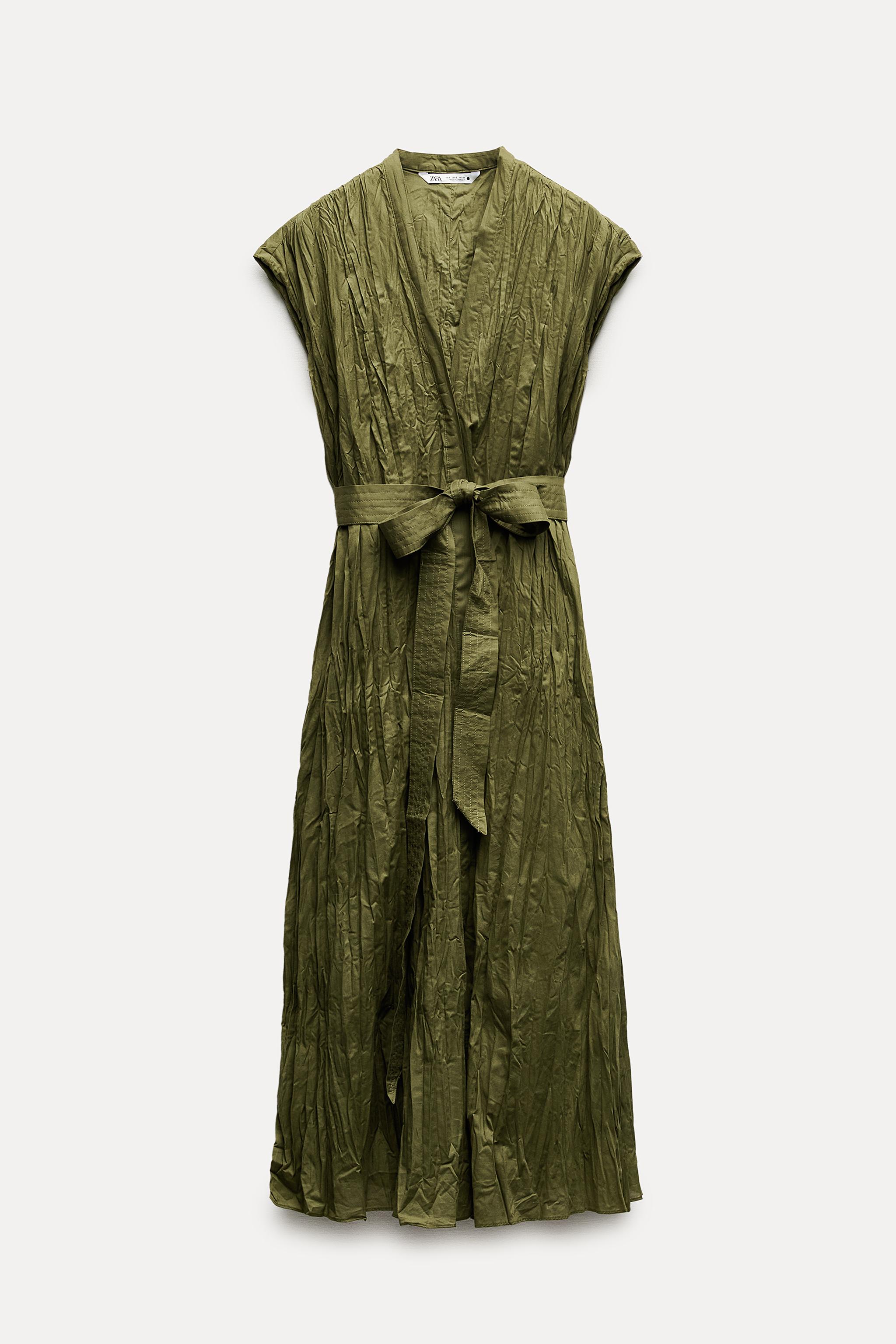 Zara ZW COLLECTION BELTED WRINKLED DRESS | Mall of America®