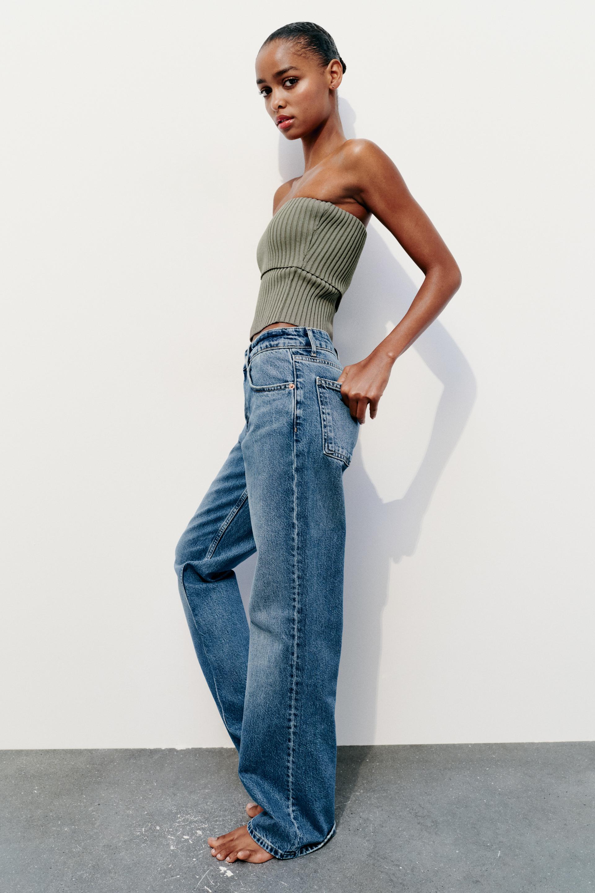 Zara Jeans Rib Zara Rib Knit Bandeau Top International Shipping