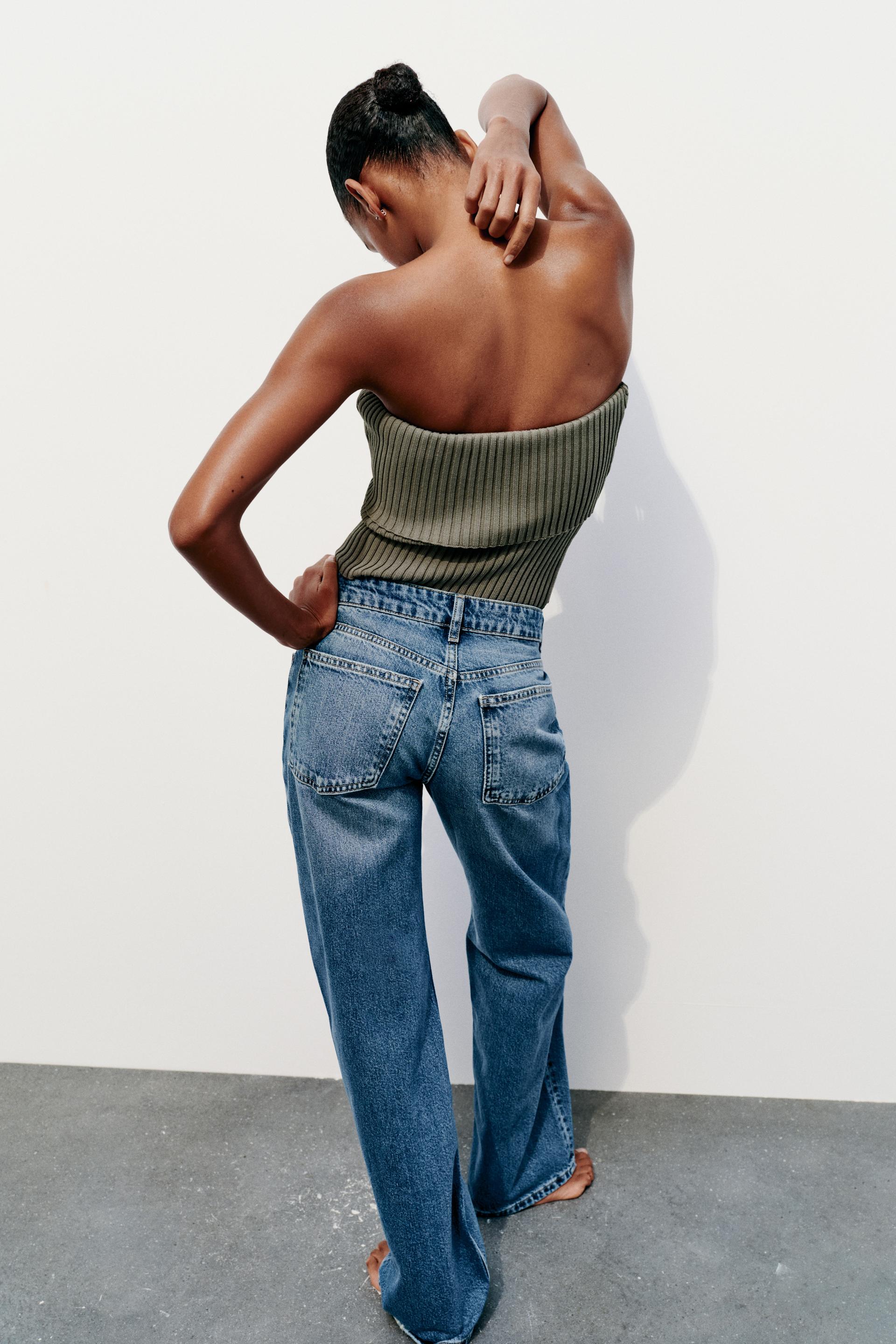 Zara Jeans Rib Zara Rib Knit Bandeau Top International Shipping