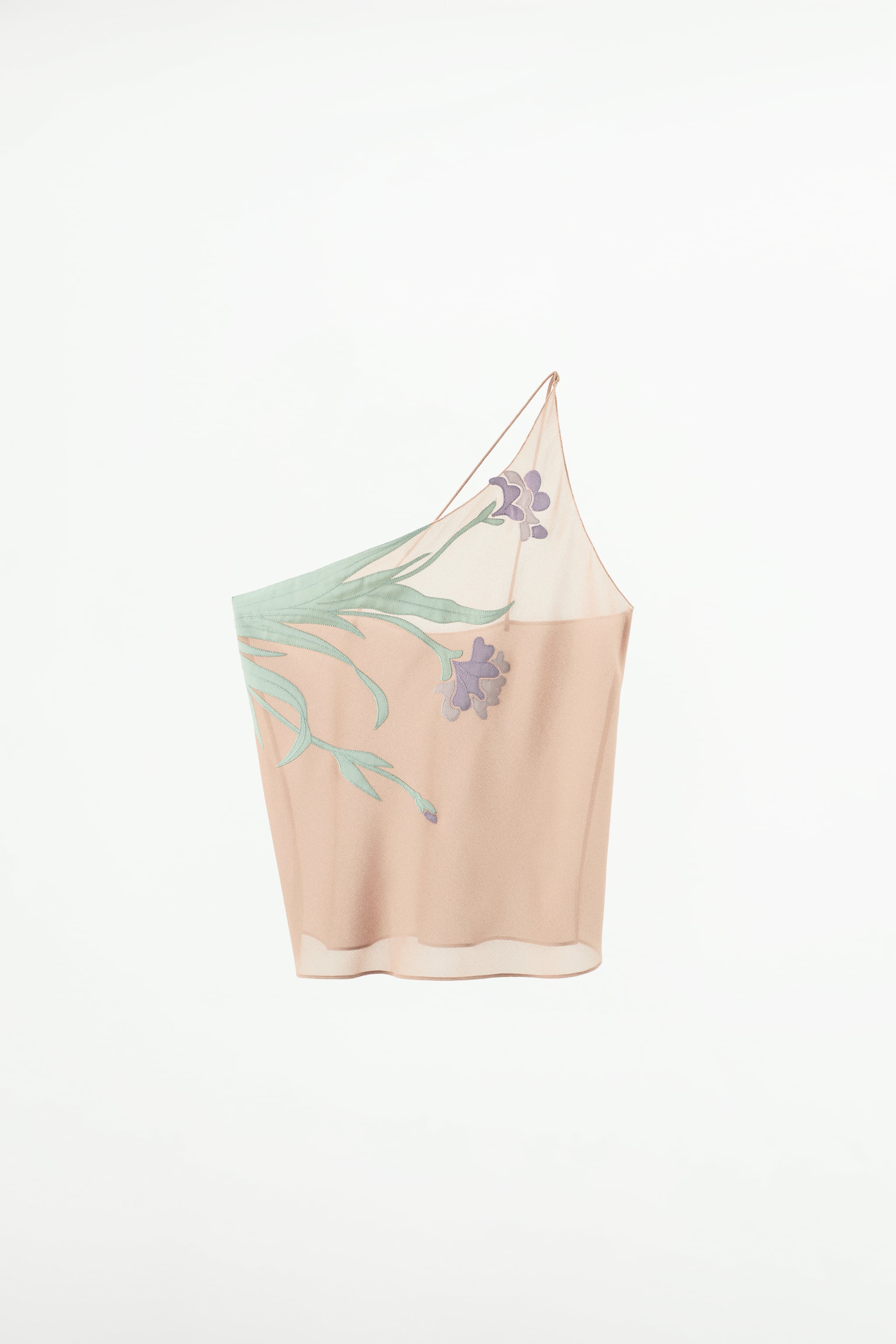 ASYMMETRIC FLORAL EMBROIDERED TOP