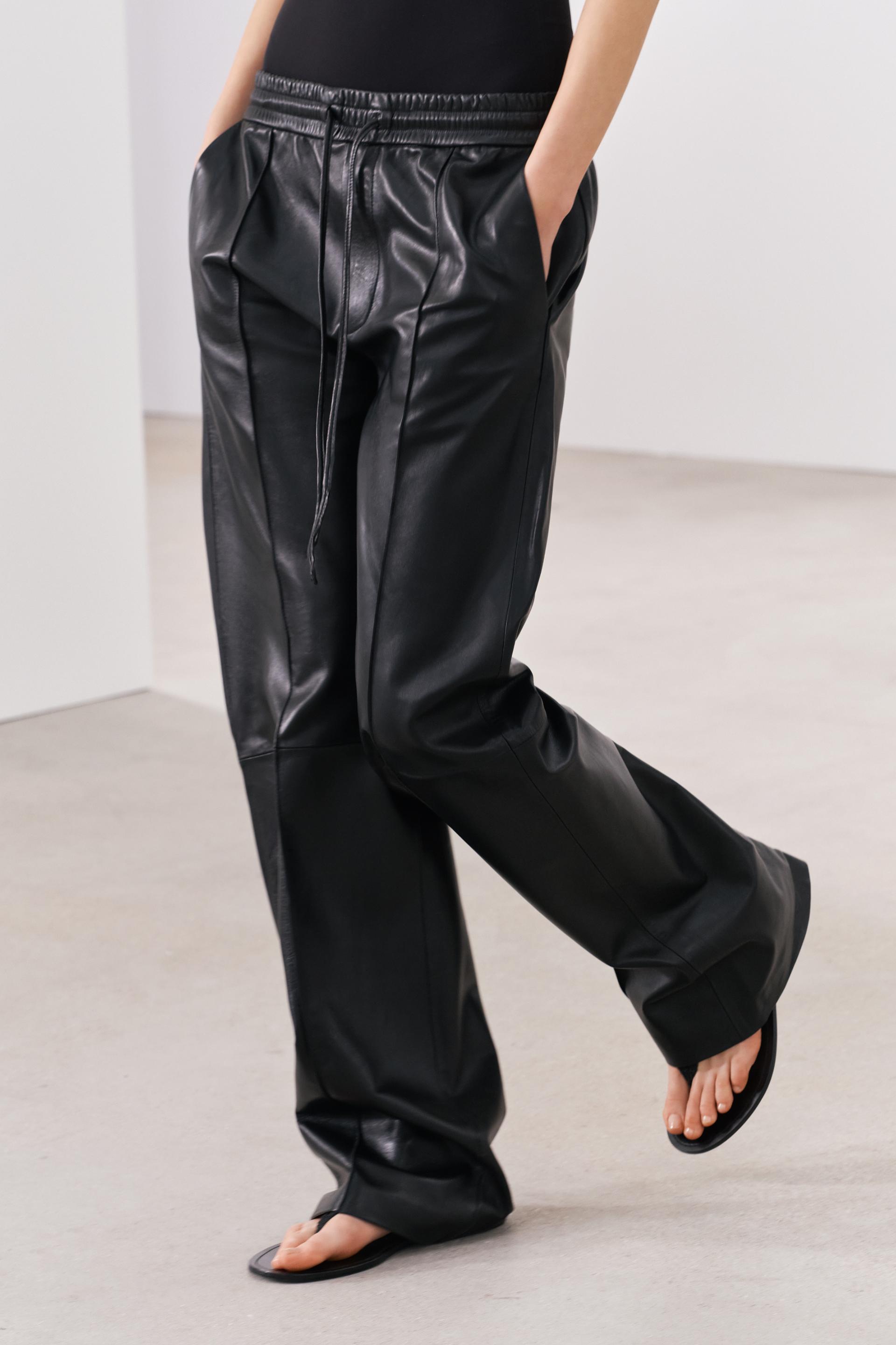 Zara Jeans Rib Zara Rib Leather Pants Zw Collection International Shipping