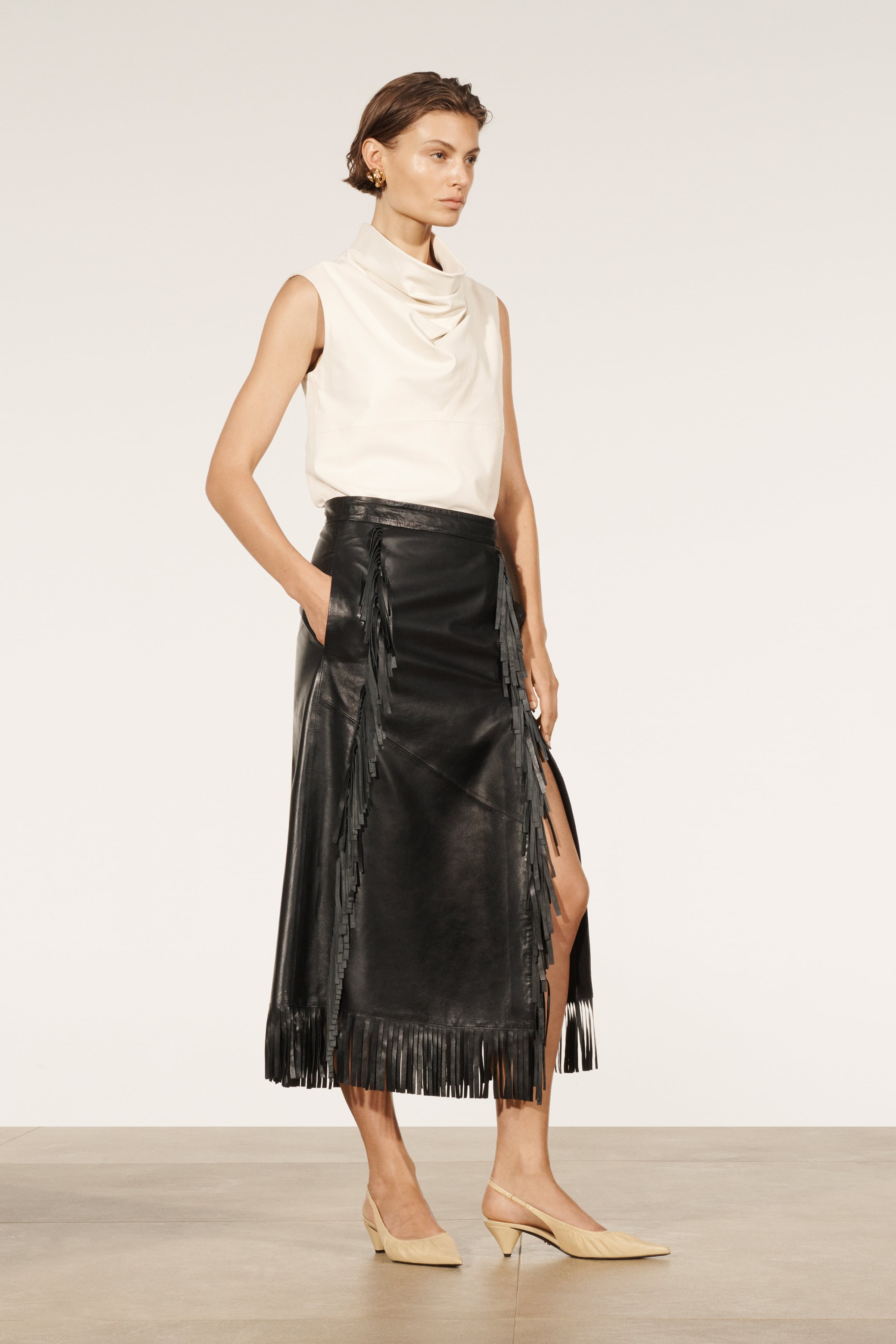 FRINGED LEATHER SKIRT LIMITED EDITION