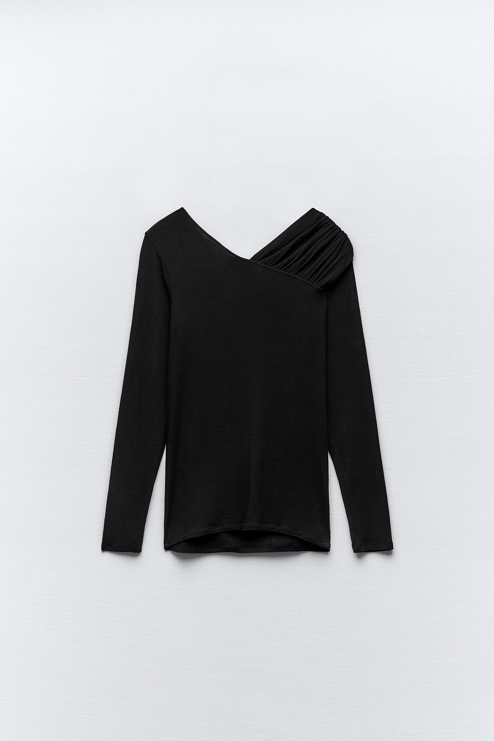 CAMISETA MEZCLA MODAL FRUNCES Negro ZARA Estados Unidos De Am rica camiseta-mezcla-modal-frunces-negro-zara-estados-unidos-de-am-rica