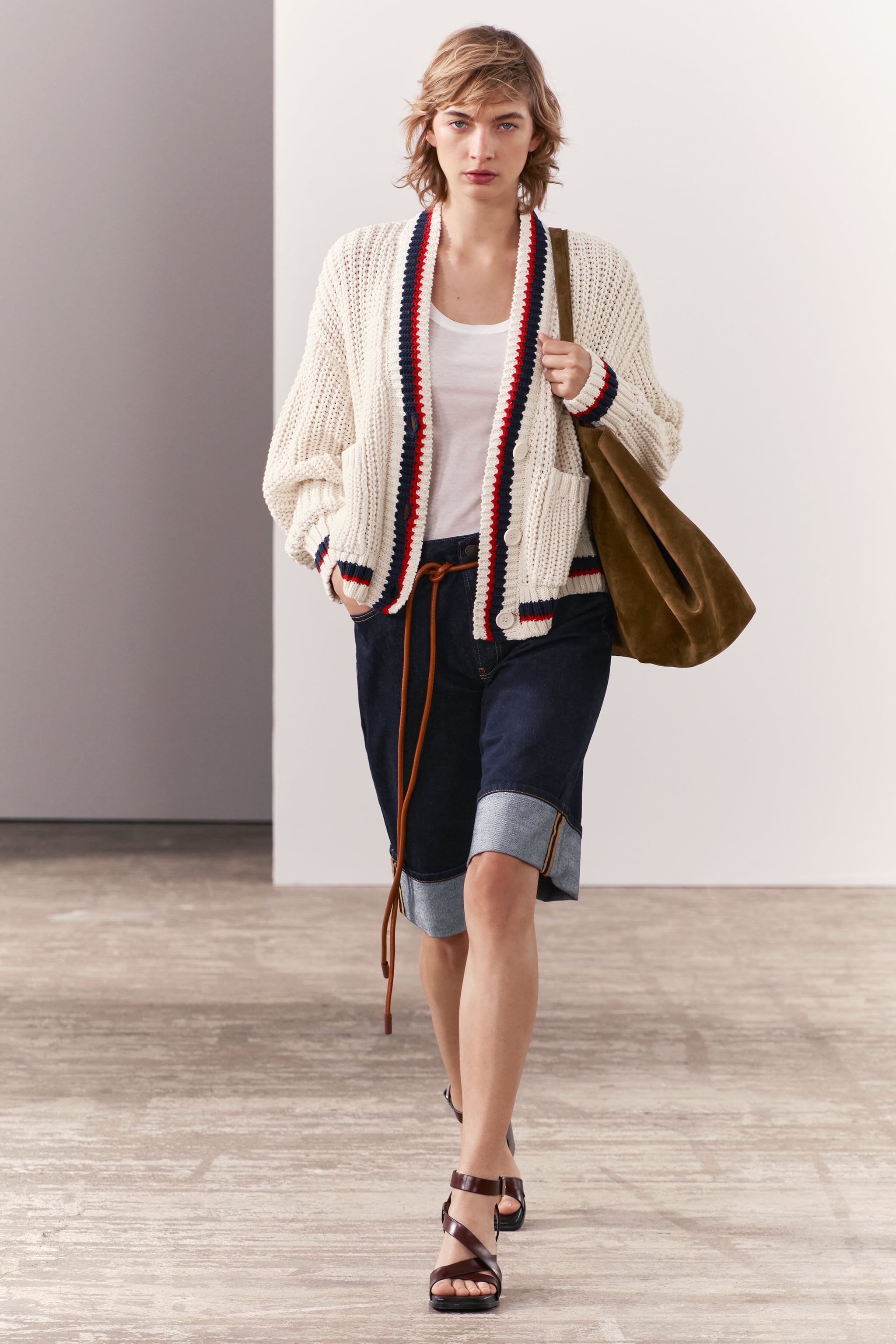 KNIT JACKET WITH PIPING