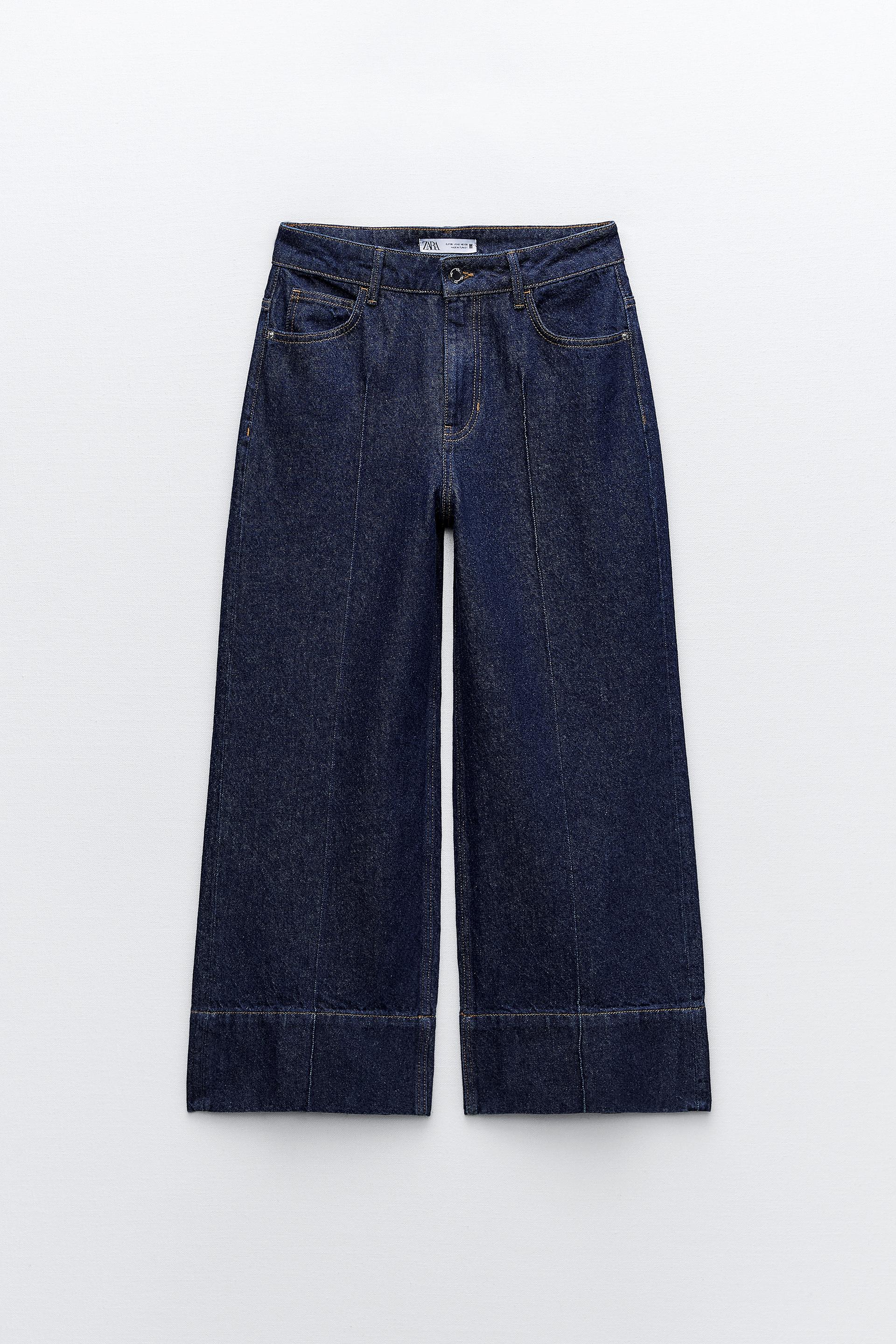 Front Seam Zara Crop Wide Leg Front Seam Z1975 Jeans With A High Waist ...