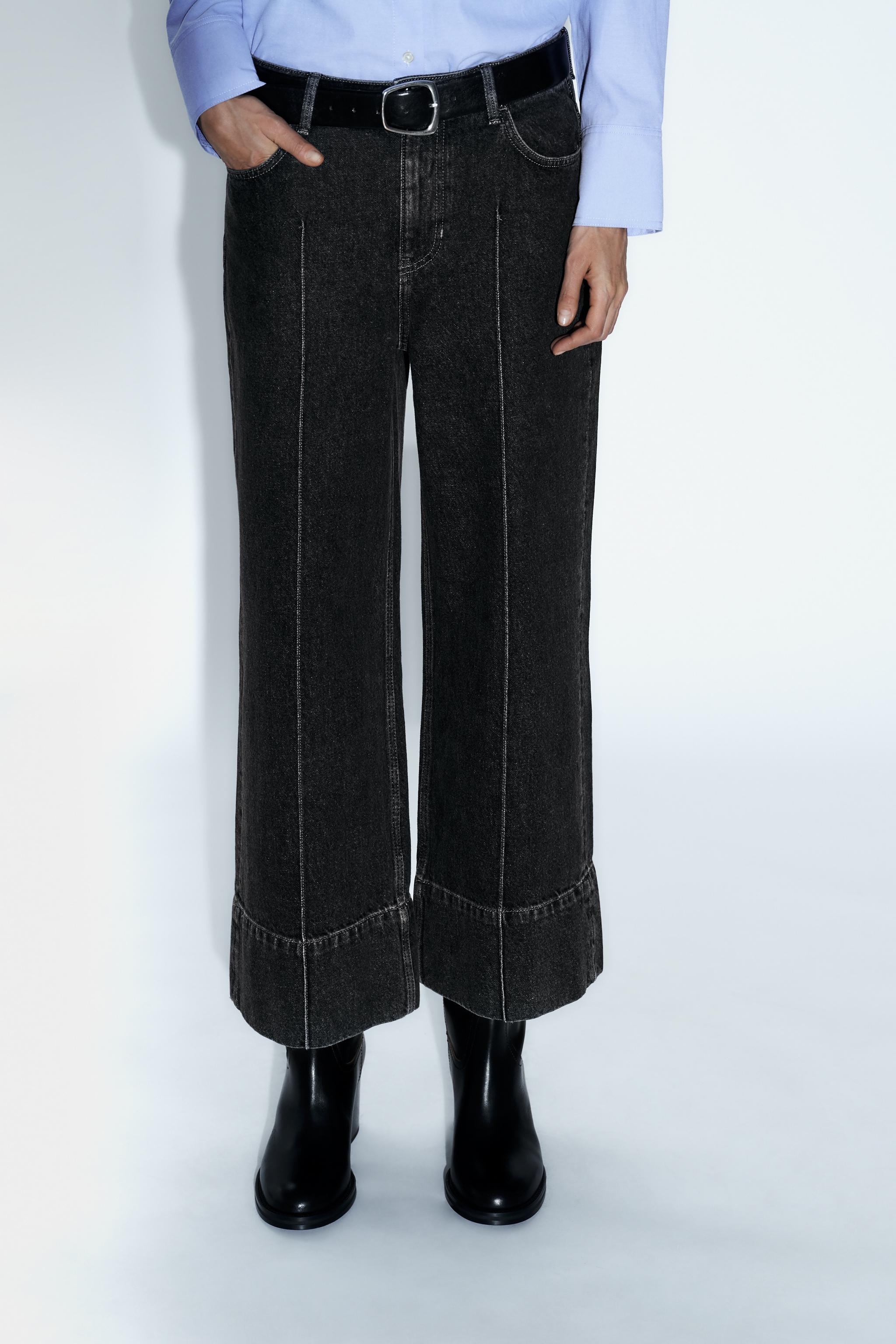 Front Seam Zara CROP WIDE LEG FRONT SEAM Z1975 JEANS WITH A HIGH WAIST | Halifax ...