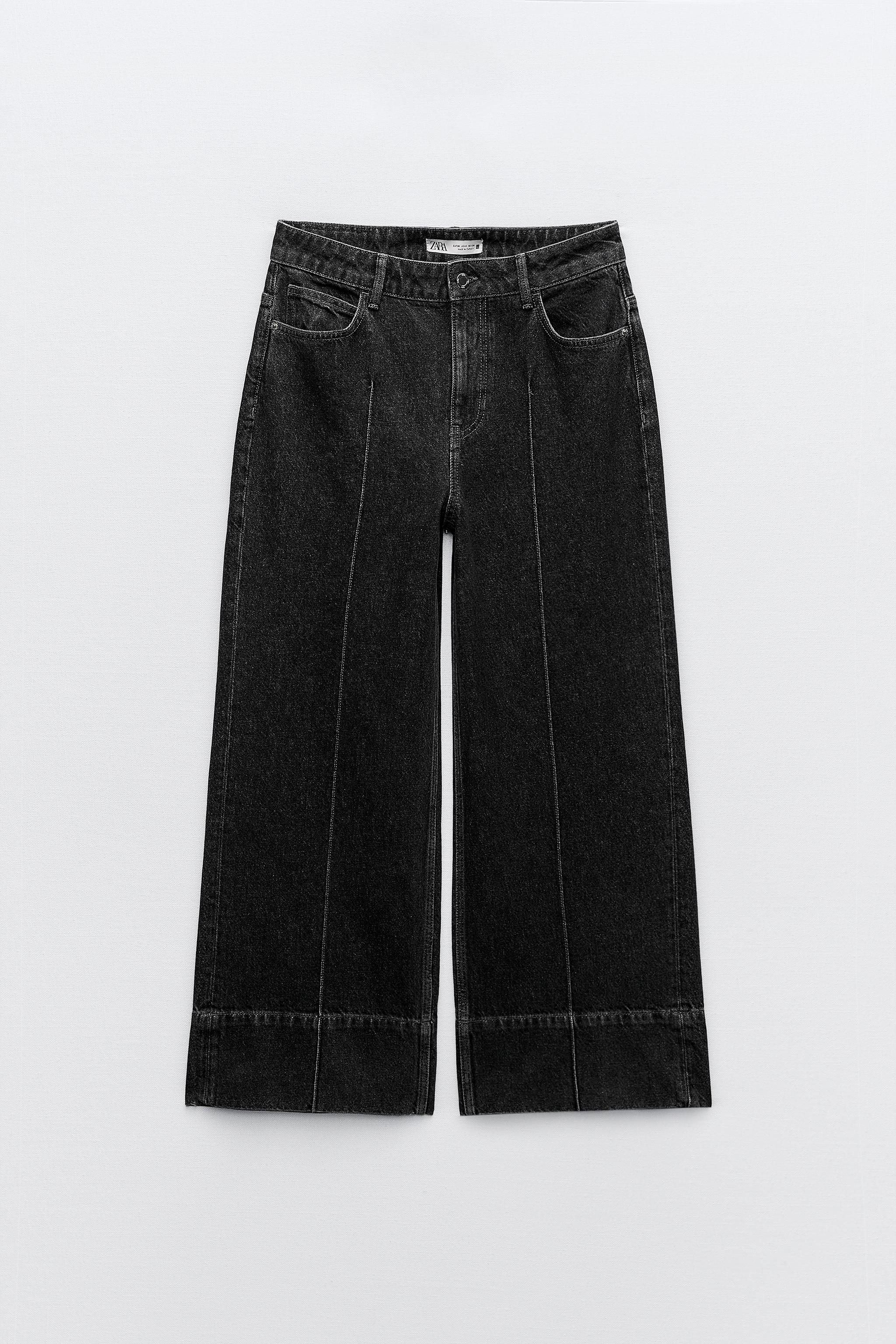 Front Seam Zara CROP WIDE LEG FRONT SEAM Z1975 JEANS WITH A HIGH WAIST | Halifax ...