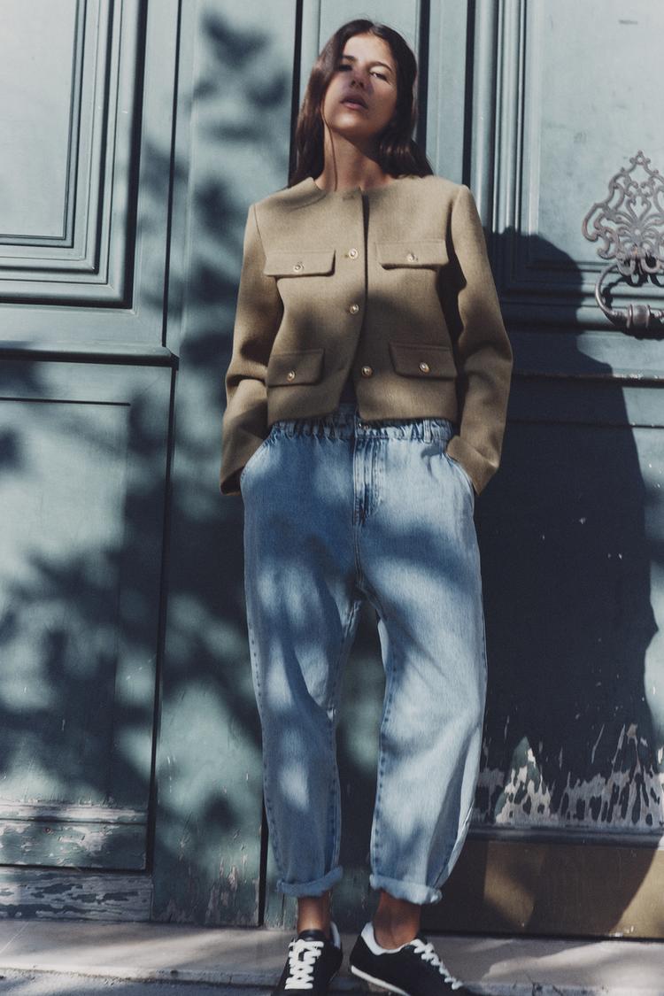 HIGH-WAISTED PAPERBAG BAGGY JEANS Z1975