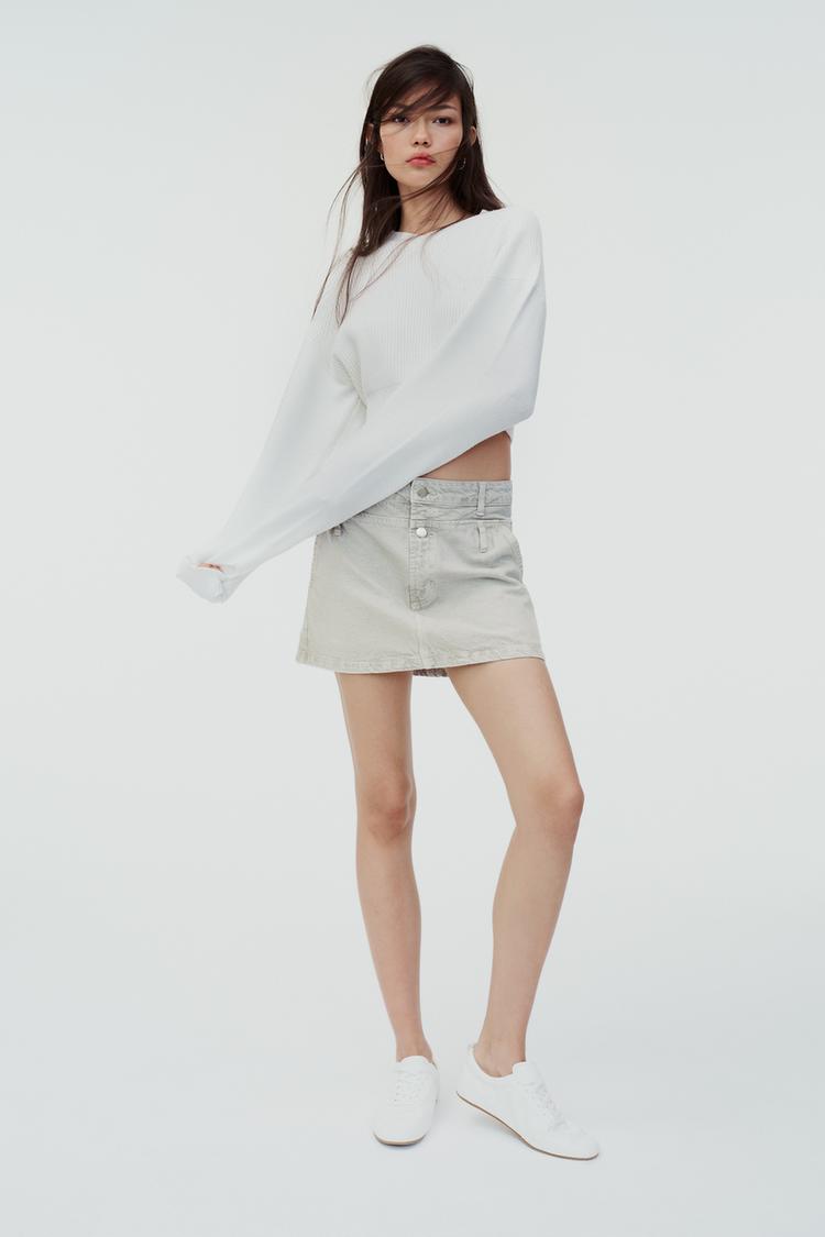 LOW WAIST DENIM MINI SKIRT