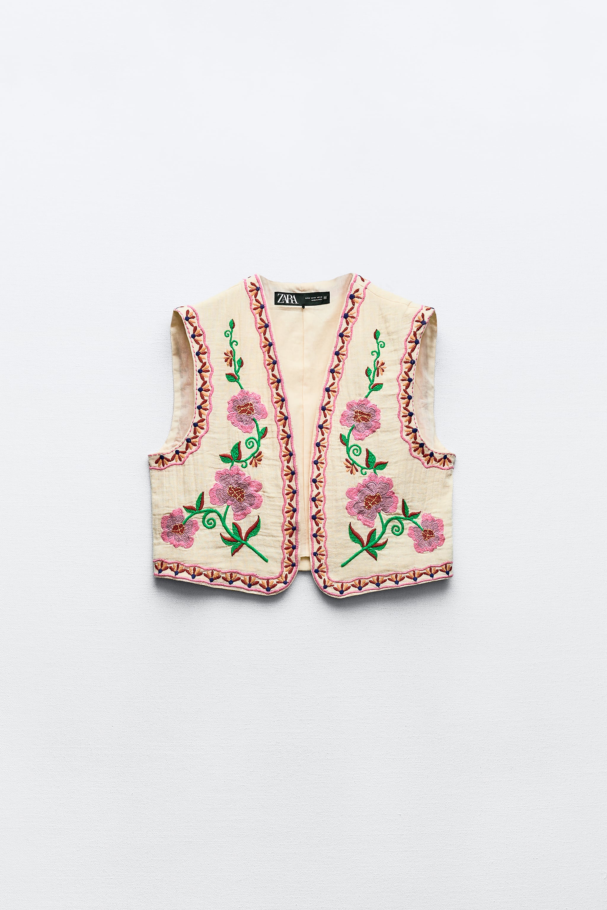 EMBROIDERED CROPPED VEST