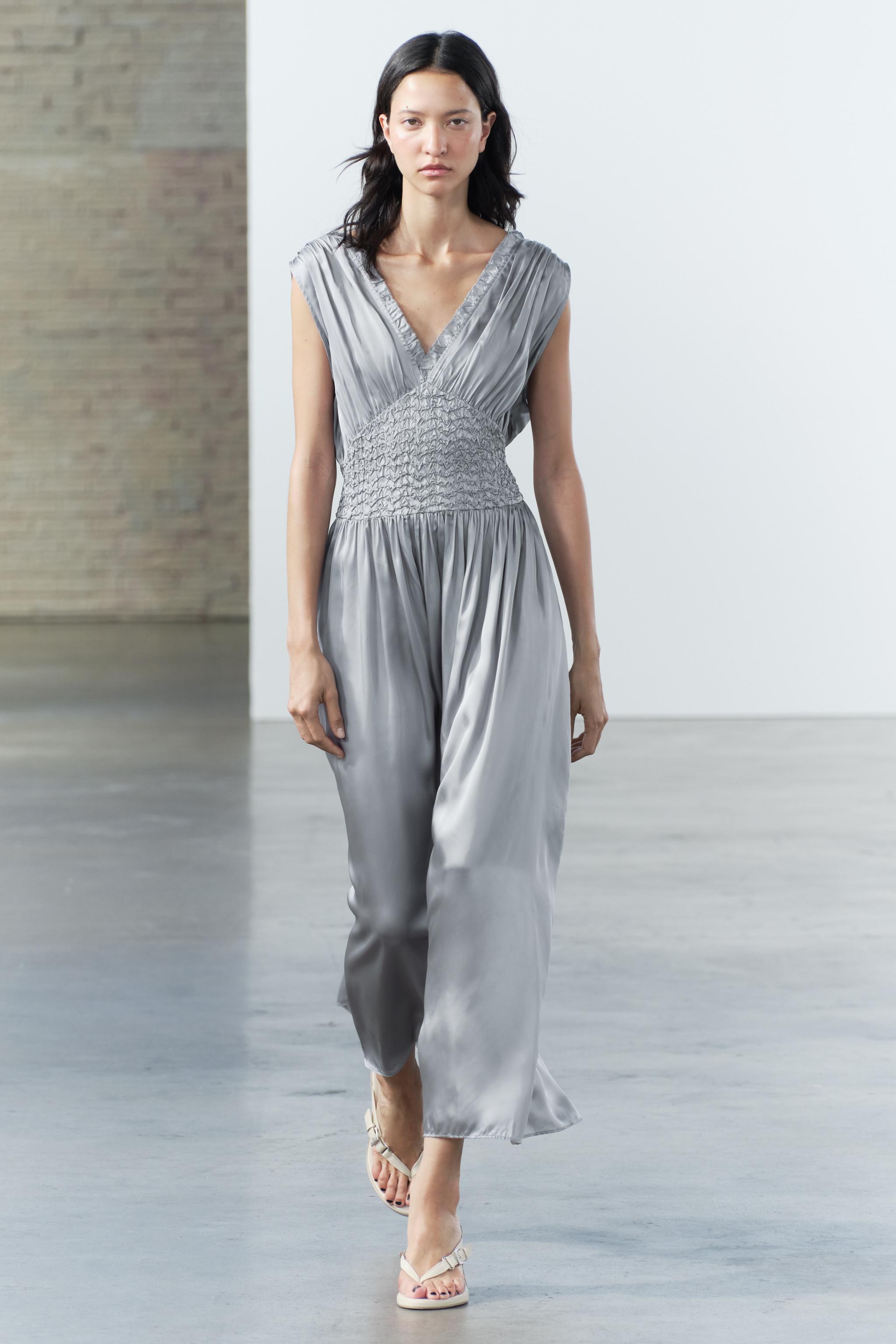 SATIN EFFECT MIDI DRESS ZW COLLECTION