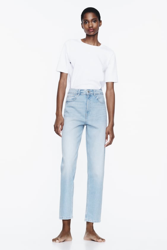 Z1975 MOM FIT JEANS WITH A HIGH WAIST - Light blue | ZARA United States