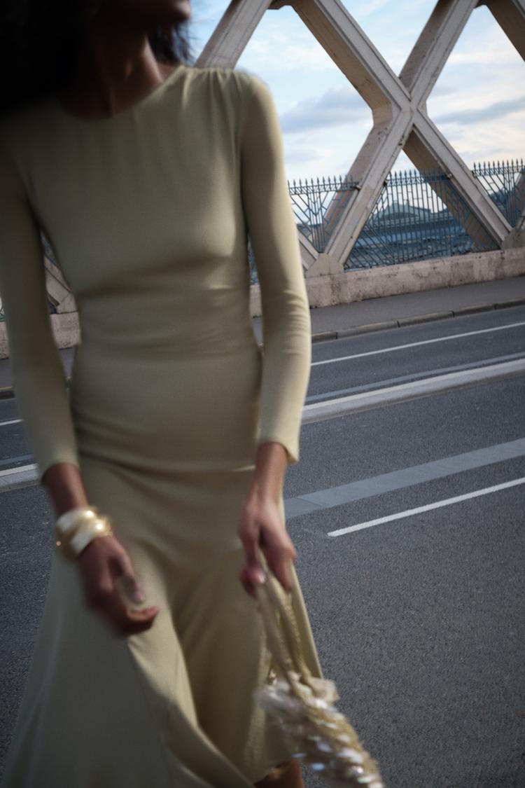 DRAPED MIDI DRESS