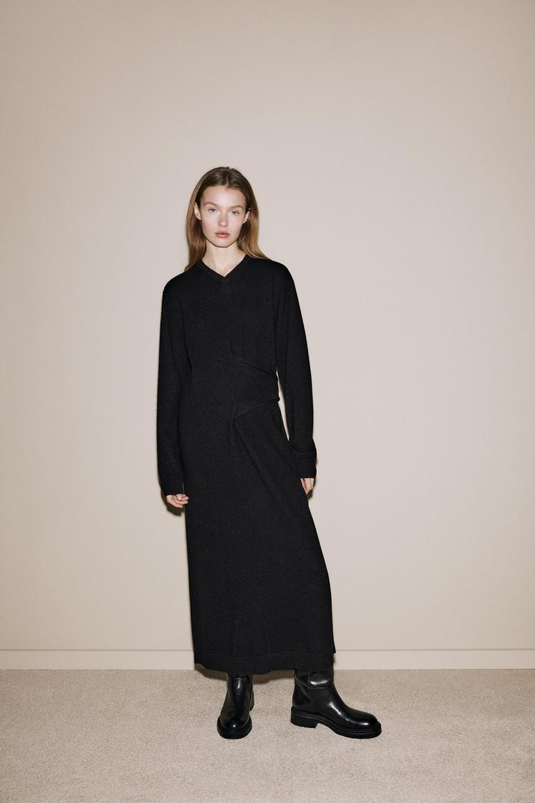 100% CASHMERE KNOTTED DRESS