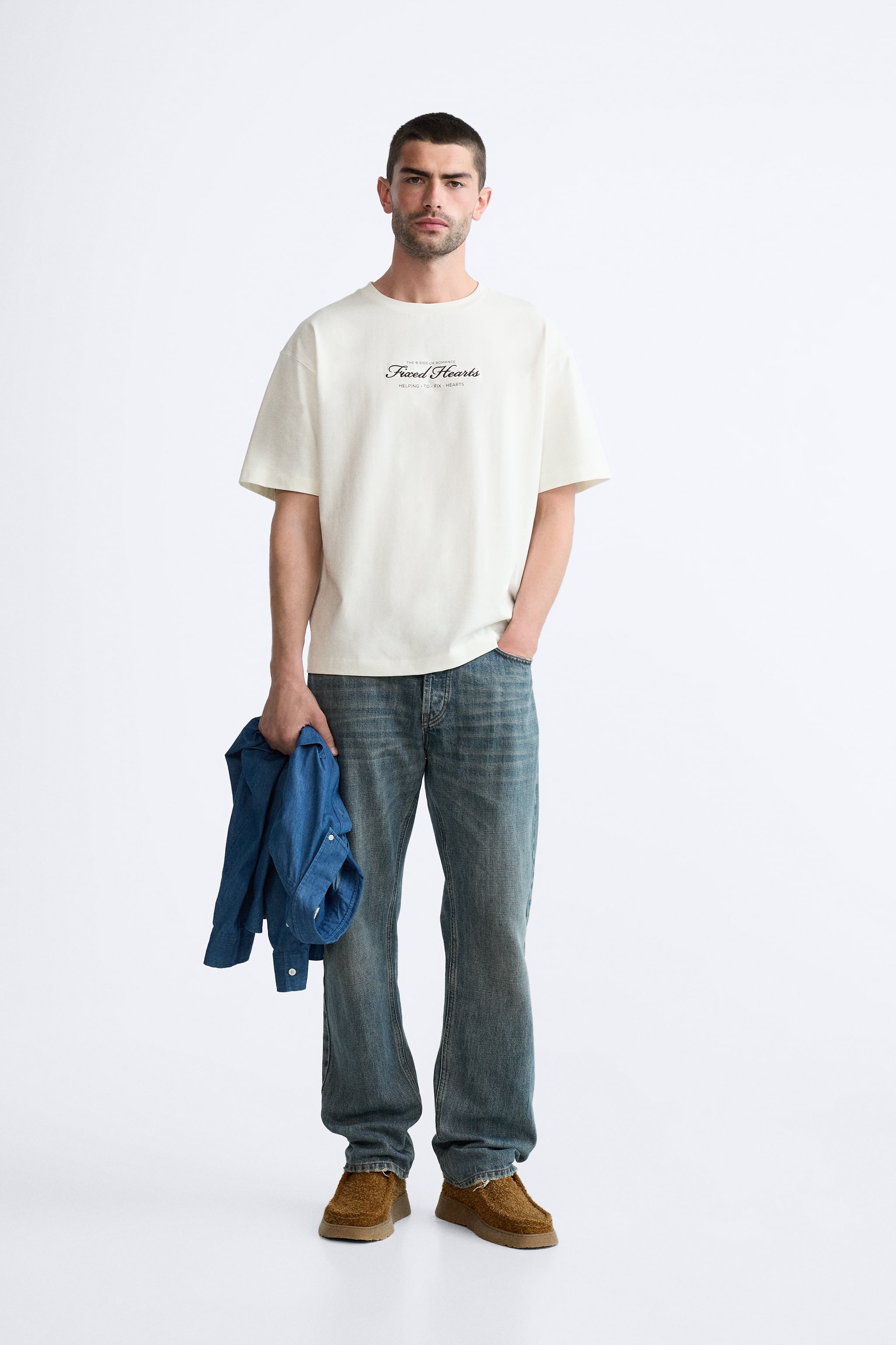 T-SHIRT WITH TONAL EMBROIDERY