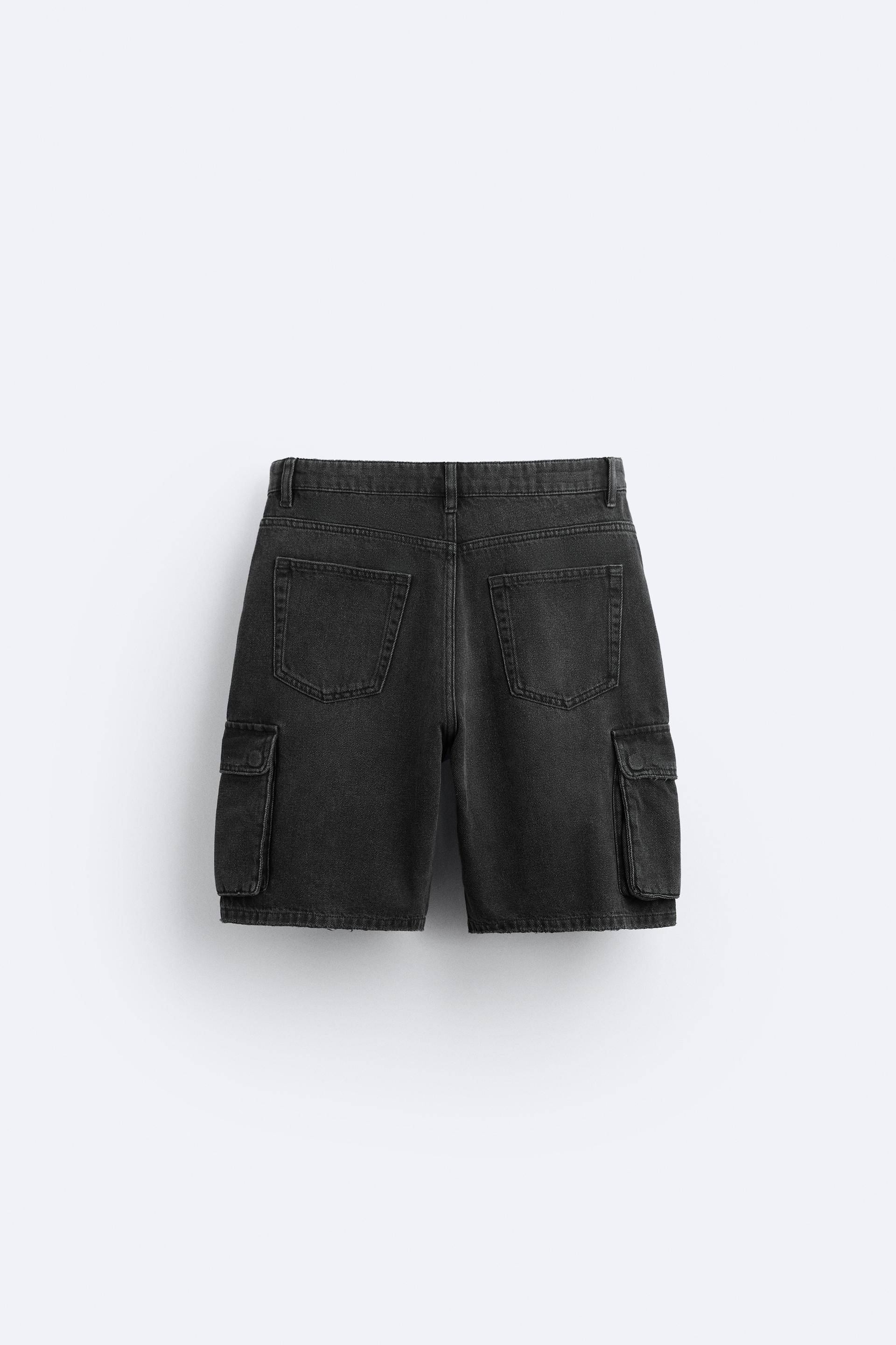 Zara Strap Detail Cargo Shorts International Shipping