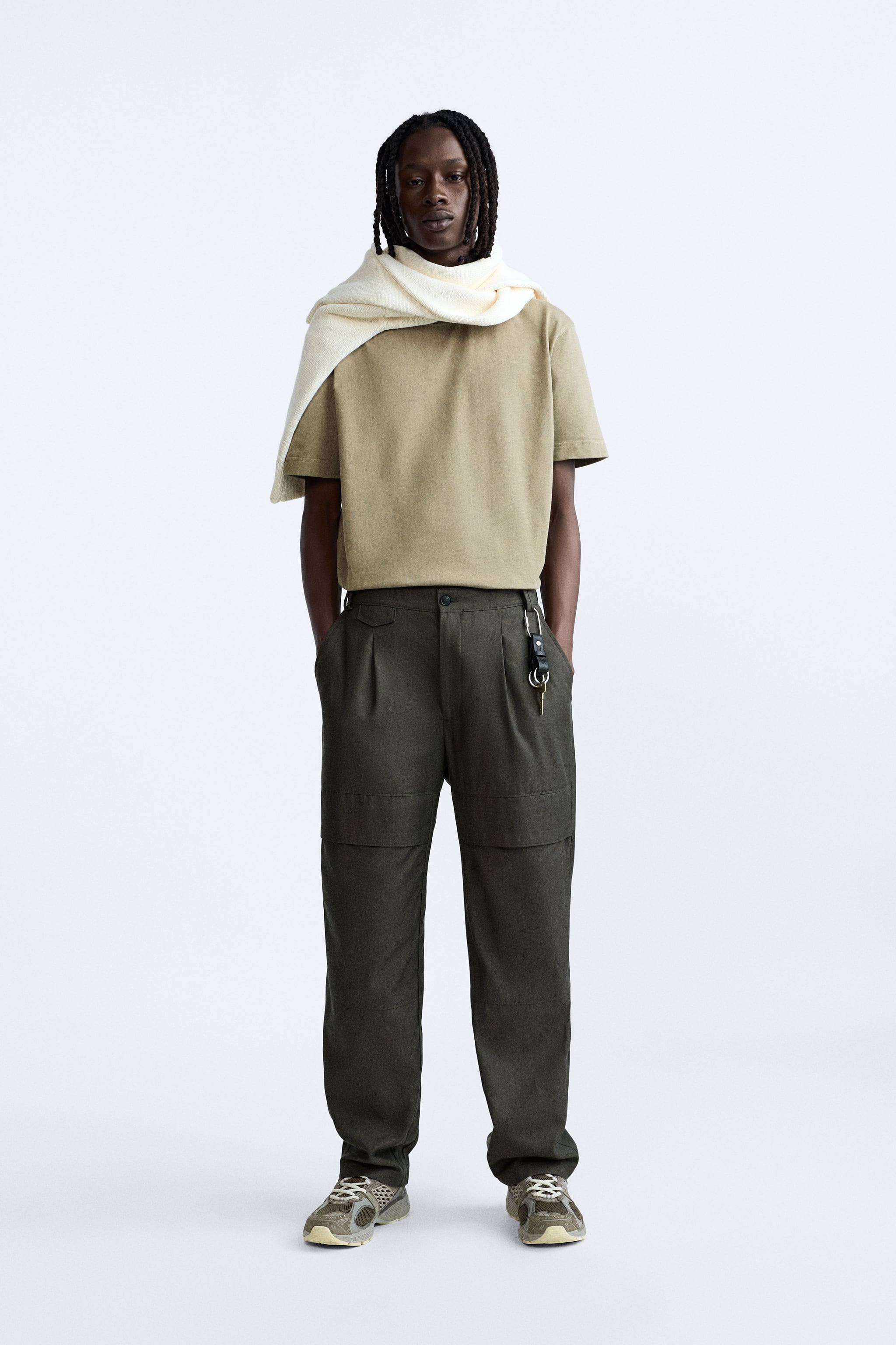 COTTON AND LYOCELL BLEND CARGO PANTS